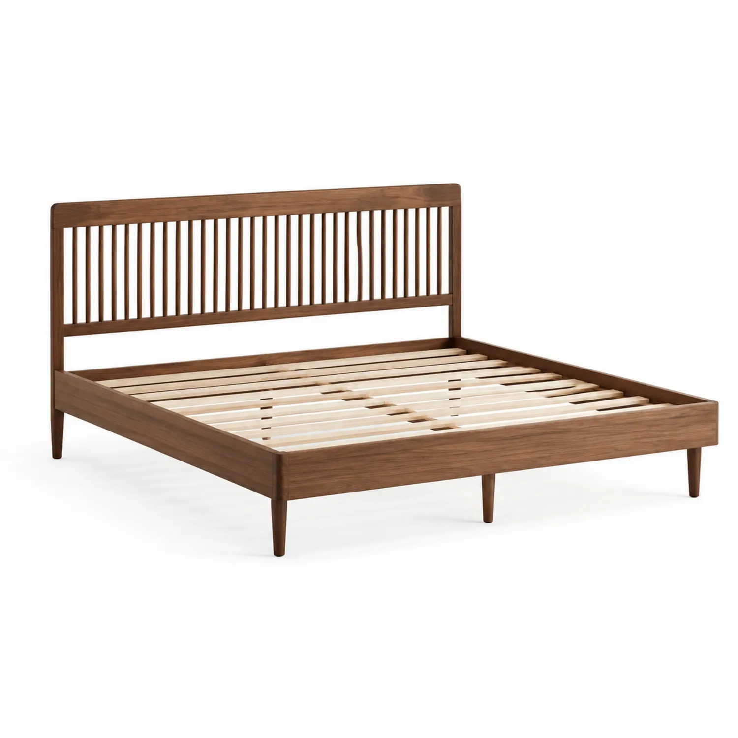 Cama de madera de nogal marrón 200x160 cm