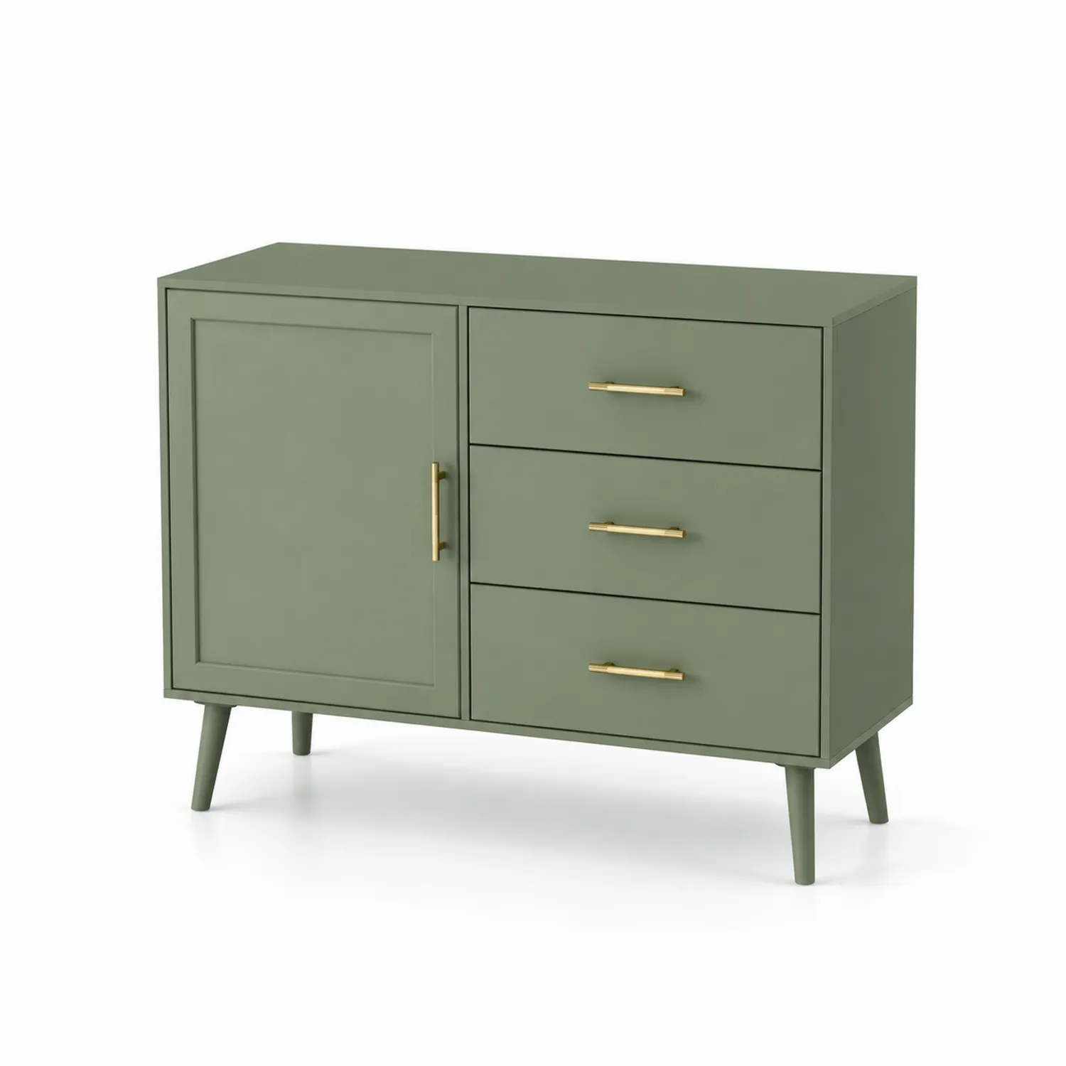 Aparador de MDF y metal con cajones y puerta 80x40x90 cm