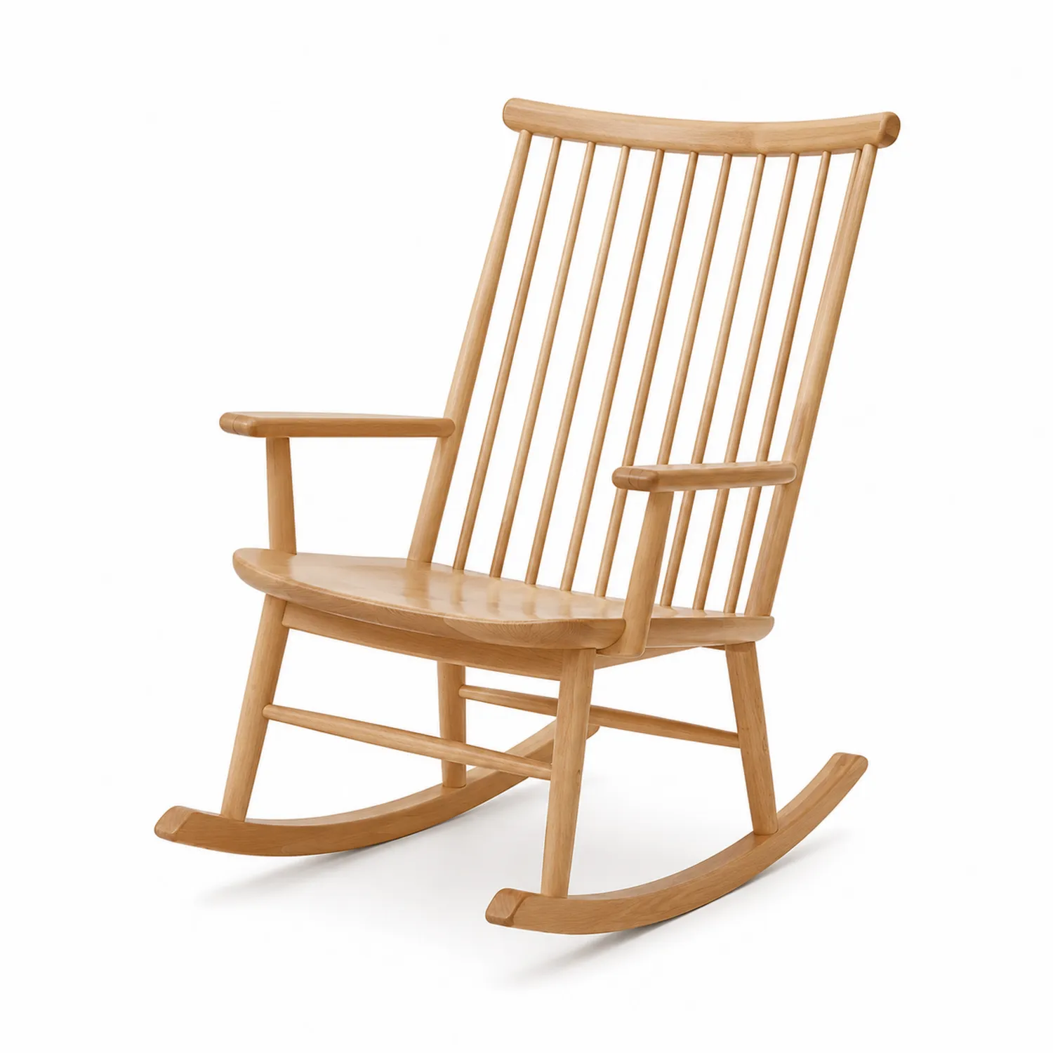 Silla mecedora de madera de haya color Natural