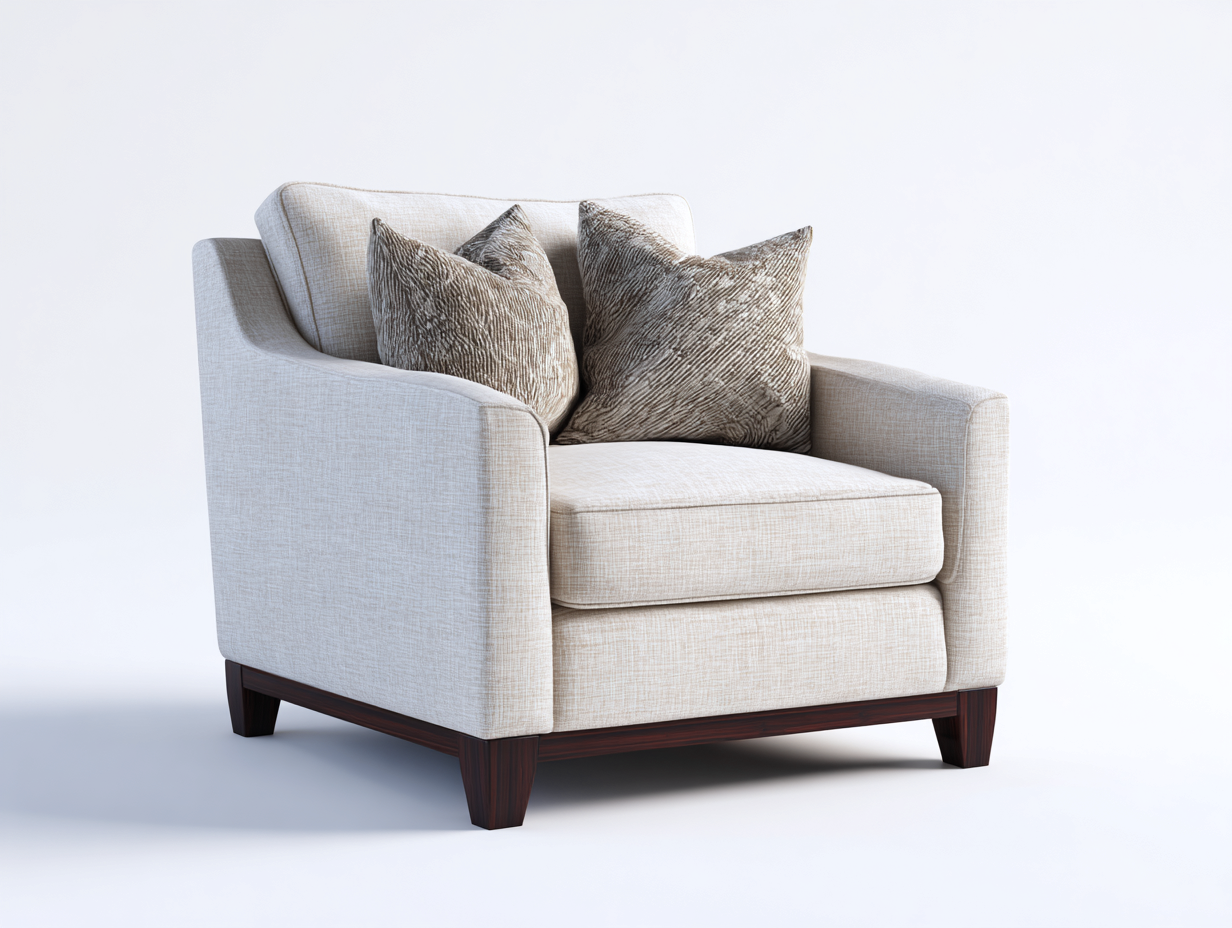 Sessel Stoff Cremeweiß 85x80x85 cm - Wohnzimmer - Modernes Design-Oakmyhome