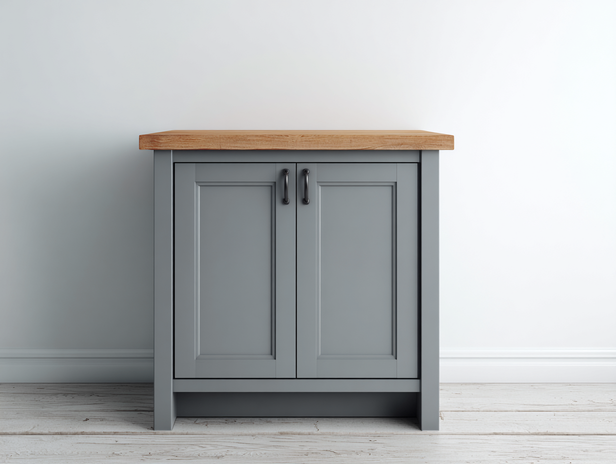 Sideboards Holzwerkstoff 80x40x85 cm - Grau - Landhausstil mit 2 Türen - Für Esszimmer geeignet-Oakmyhome