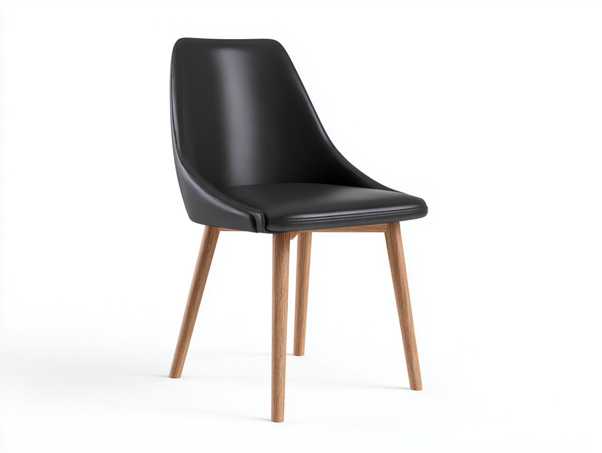Esszimmerstühle Kunstleder Holz 58x55x82 cm - Schwarz - Modernes Design - Für Esszimmer geeignet-Oakmyhome