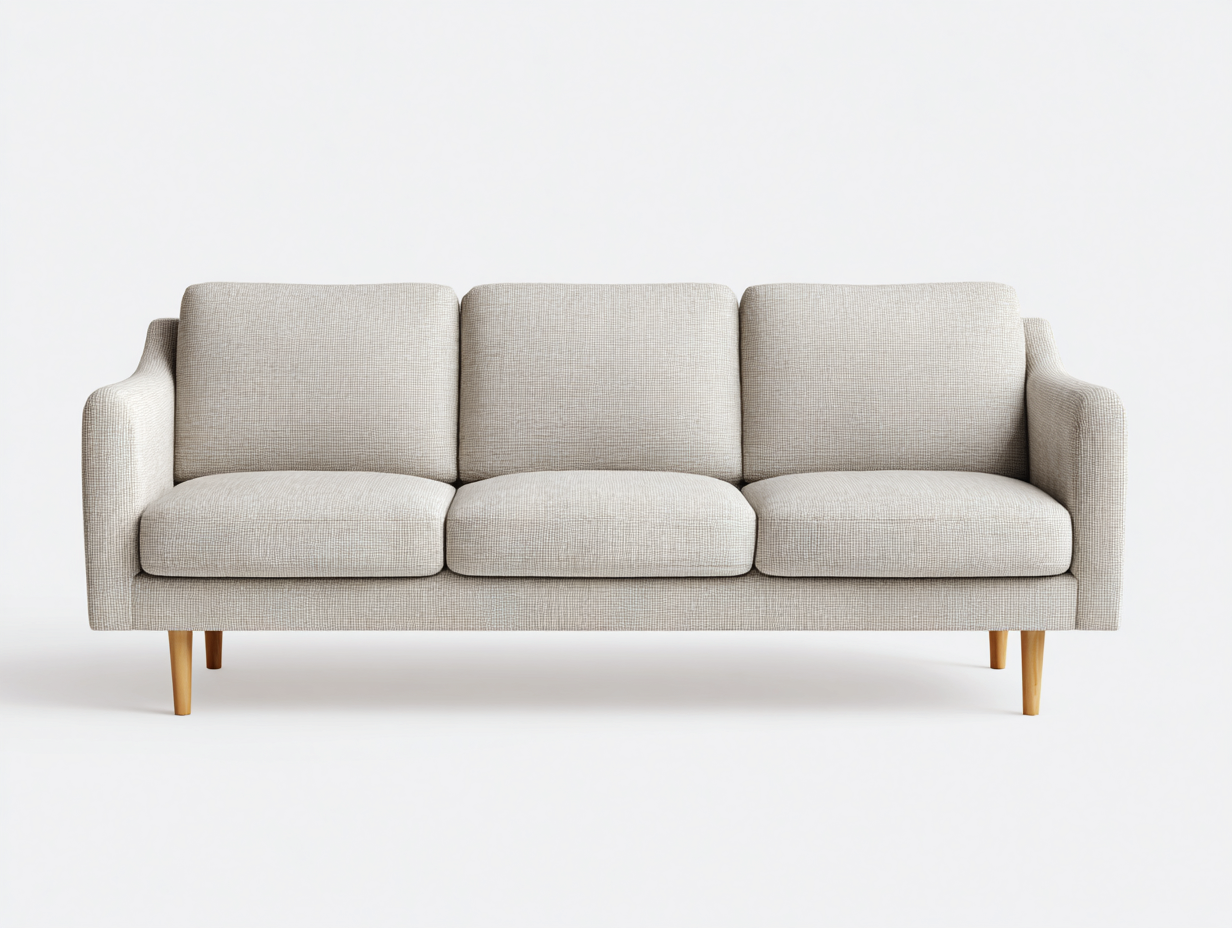 3 Sitzer Sofas Stoff Beige 210x90x85 cm - Wohnzimmer - Modernes Design-Oakmyhome