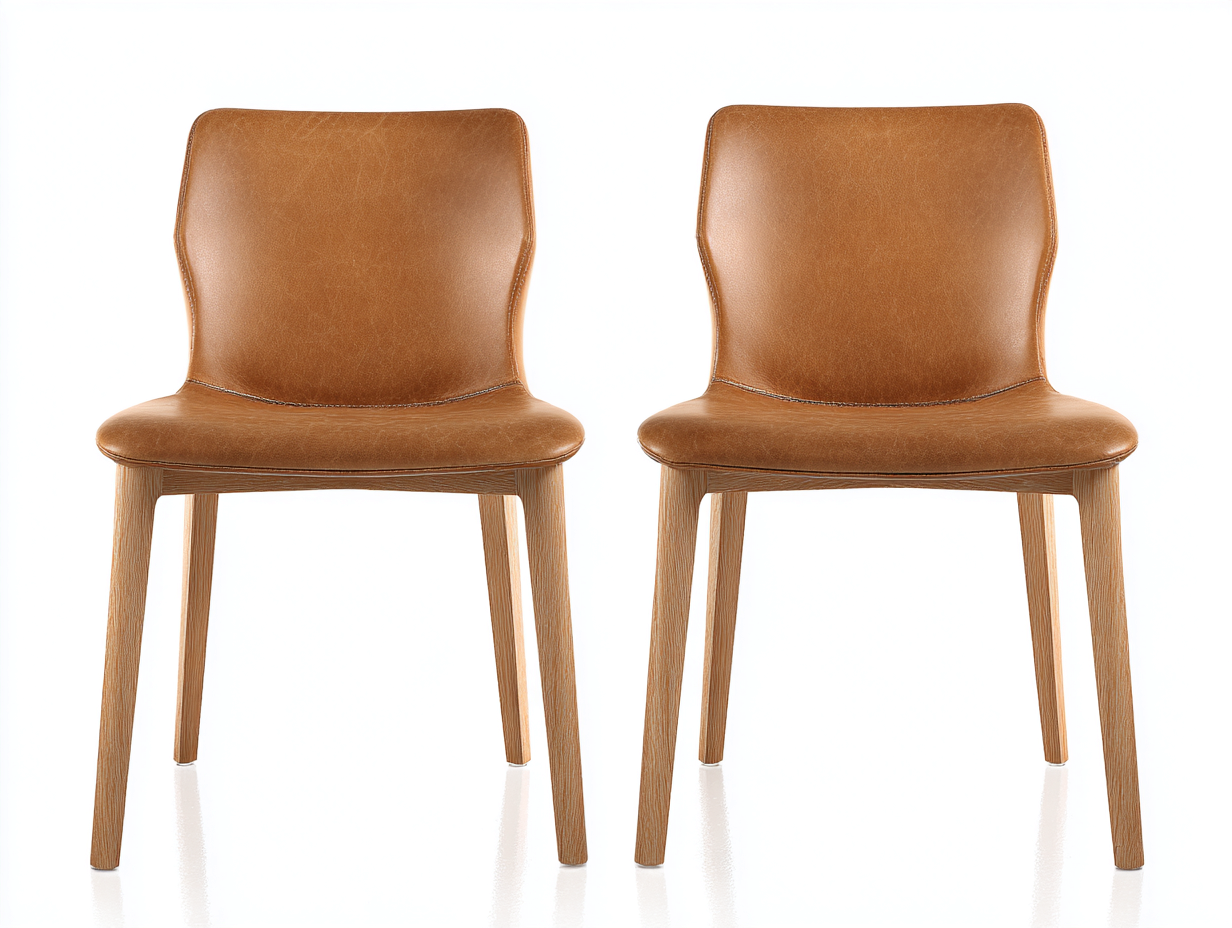 Esszimmerstühle Kunstleder Holz 56x52x80 cm - Braun - Modernes Design - Für Esszimmer geeignet-Oakmyhome
