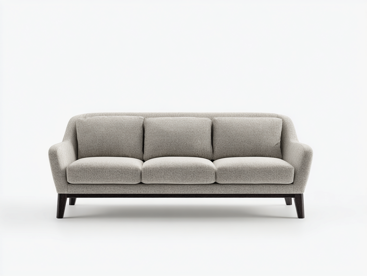 3 Sitzer Sofas Stoff 200x85x80 cm - Hellgrau - Modernes Design mit gepolsterter Sitzfläche - Für Wohnzimmer geeignet-Oakmyhome
