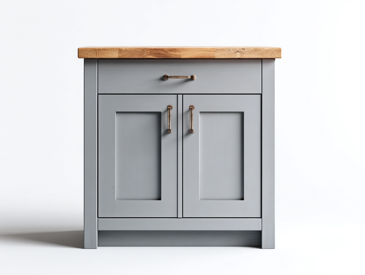 Sideboards Holzwerkstoff 80x40x85 cm - Grau - Landhausstil mit Schublade und Türen - Für Esszimmer geeignet-Oakmyhome