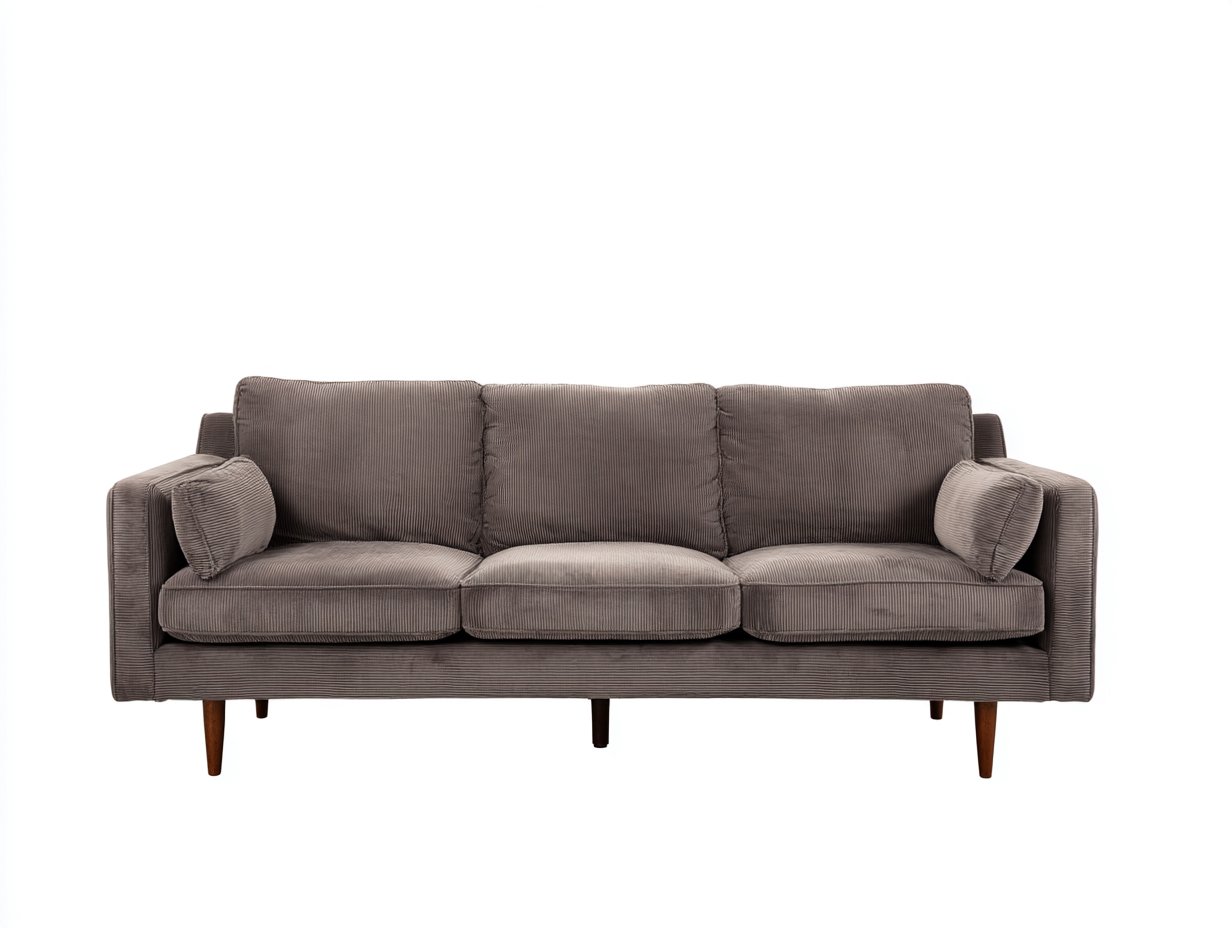 3 Sitzer Sofas Stoff Cord Hellbraun 210x90x85 cm - Wohnzimmer - Modernes Design-Oakmyhome