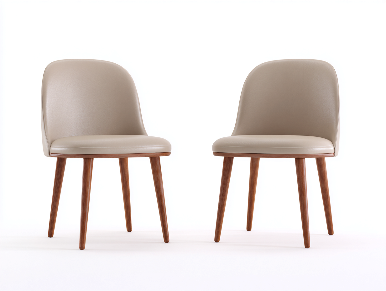 Esszimmerstühle Kunstleder Holz 55x52x78 cm - Beige - Modernes Design - Für Esszimmer geeignet-Oakmyhome