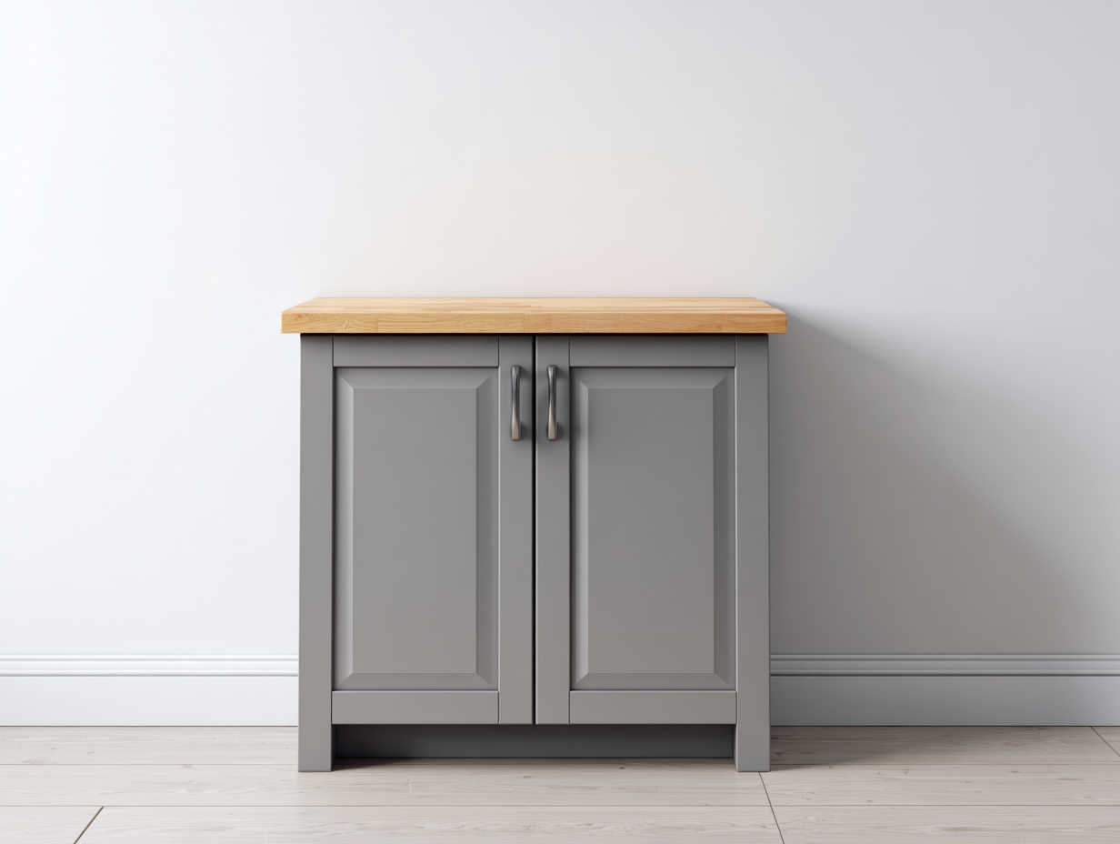 Sideboards Holzwerkstoff 80x40x85 cm - Grau - Landhausstil mit 2 Türen - Für Esszimmer geeignet-Oakmyhome