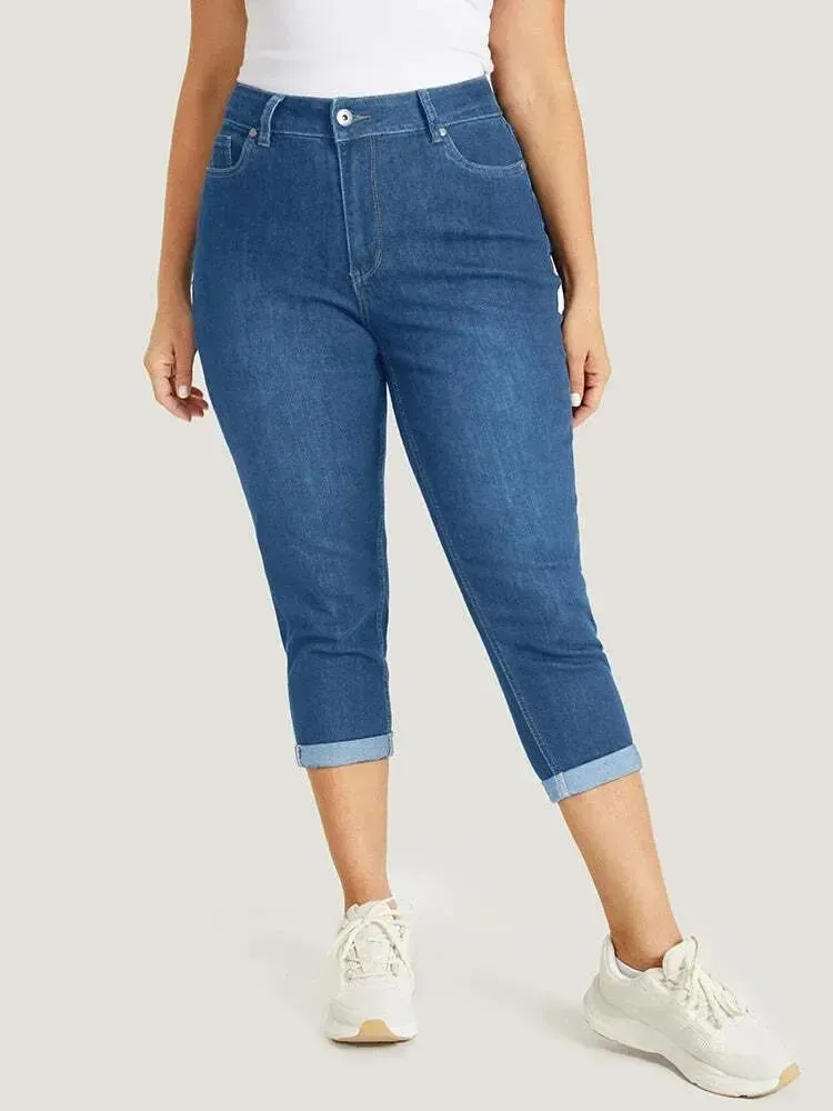 Plus Size High Waist Stretch Capri Jeans Bundle image 11