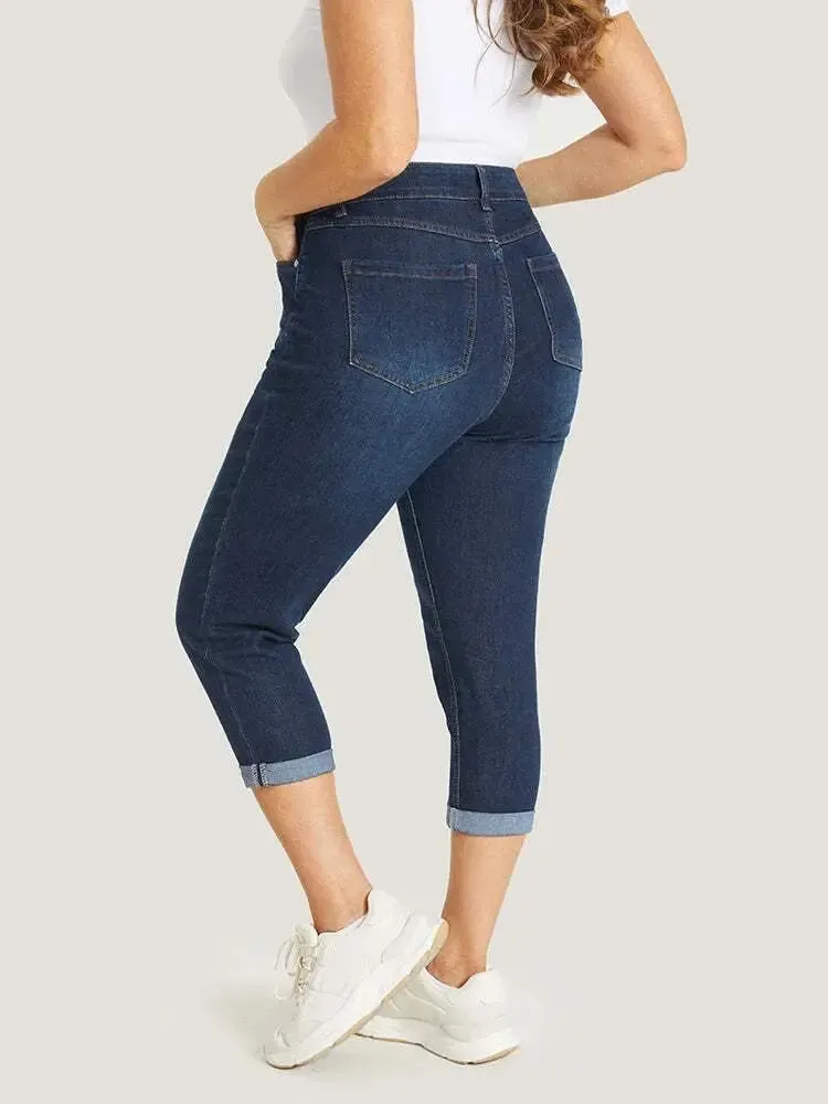 Plus Size High Waist Stretch Capri Jeans Bundle image 9