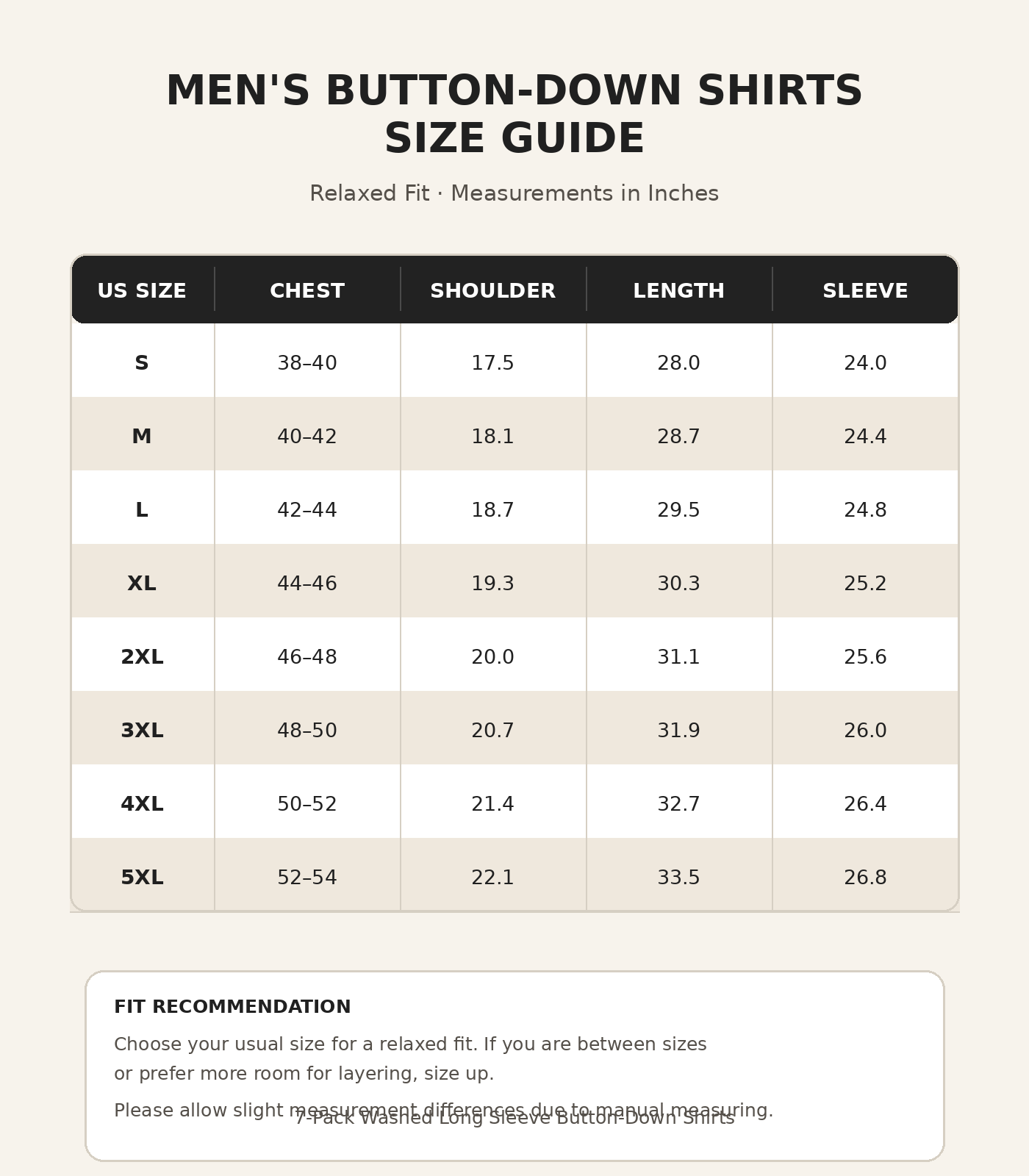 Men's 7-Pack Washed Long Sleeve Button-Down Shirts