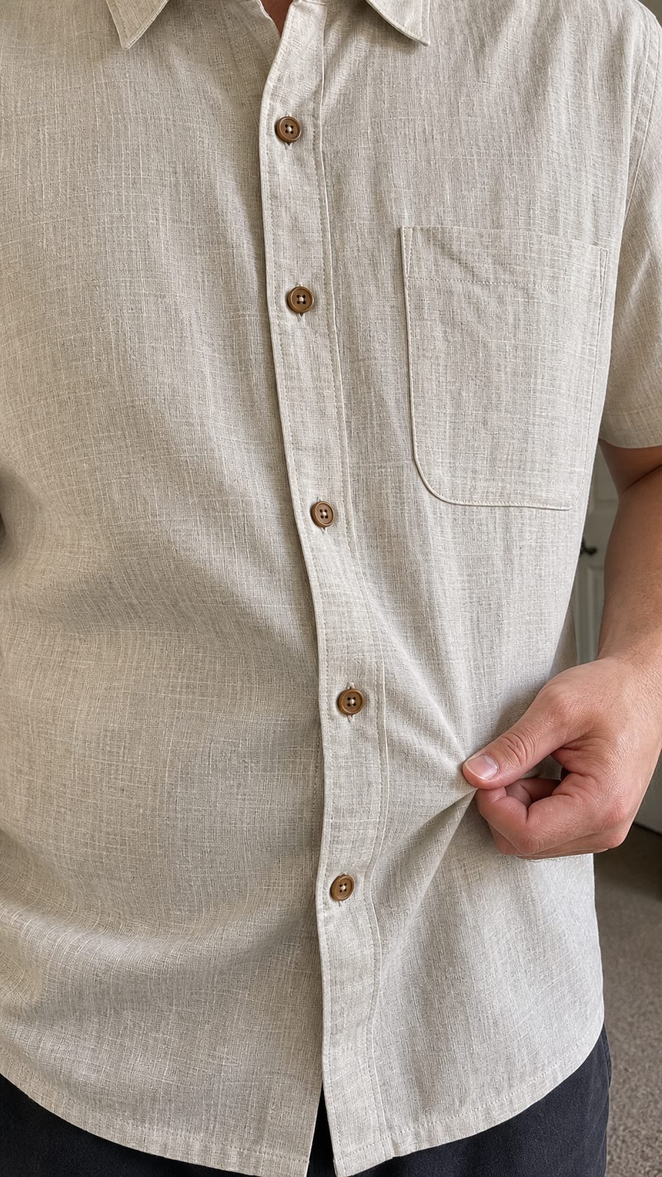 Close product fabric detail fit reference