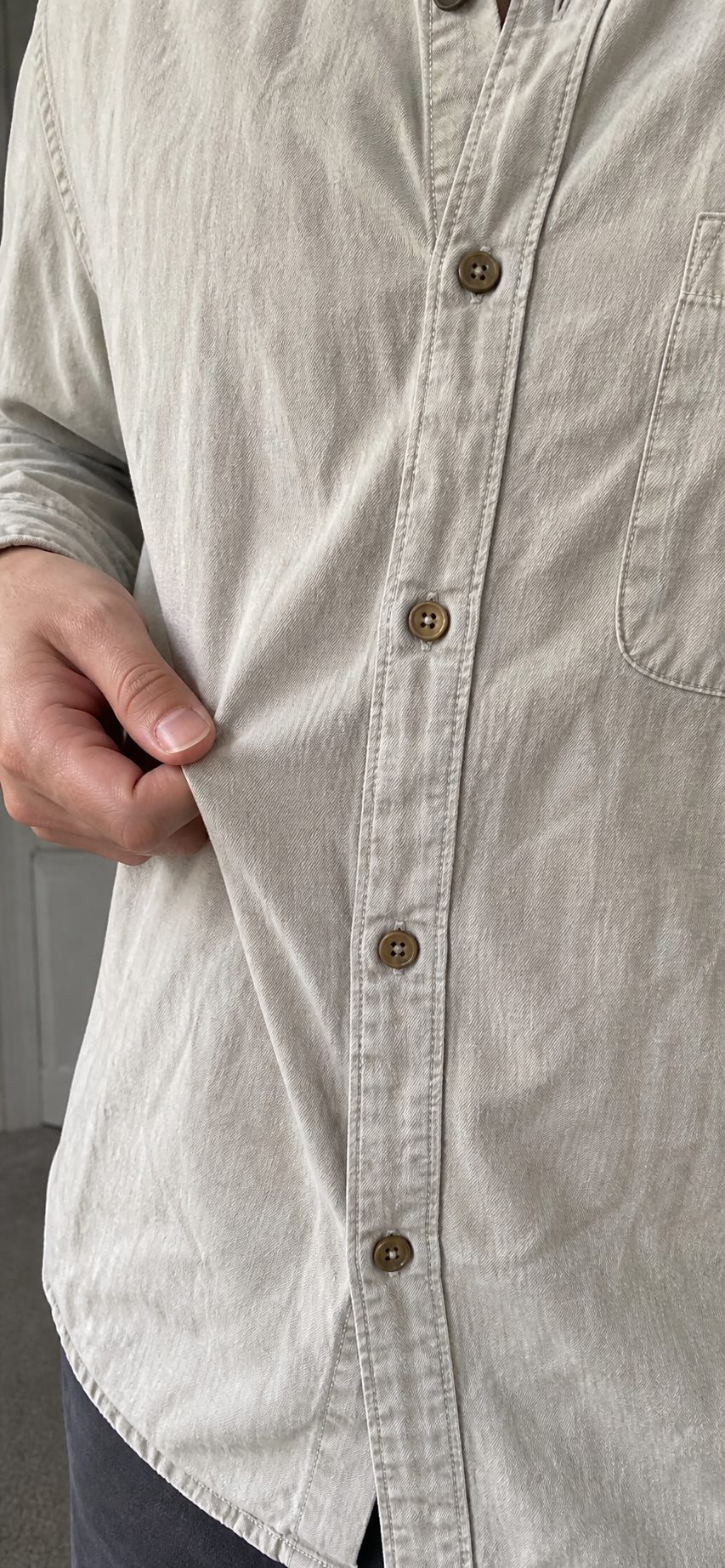 Close product fabric detail fit reference