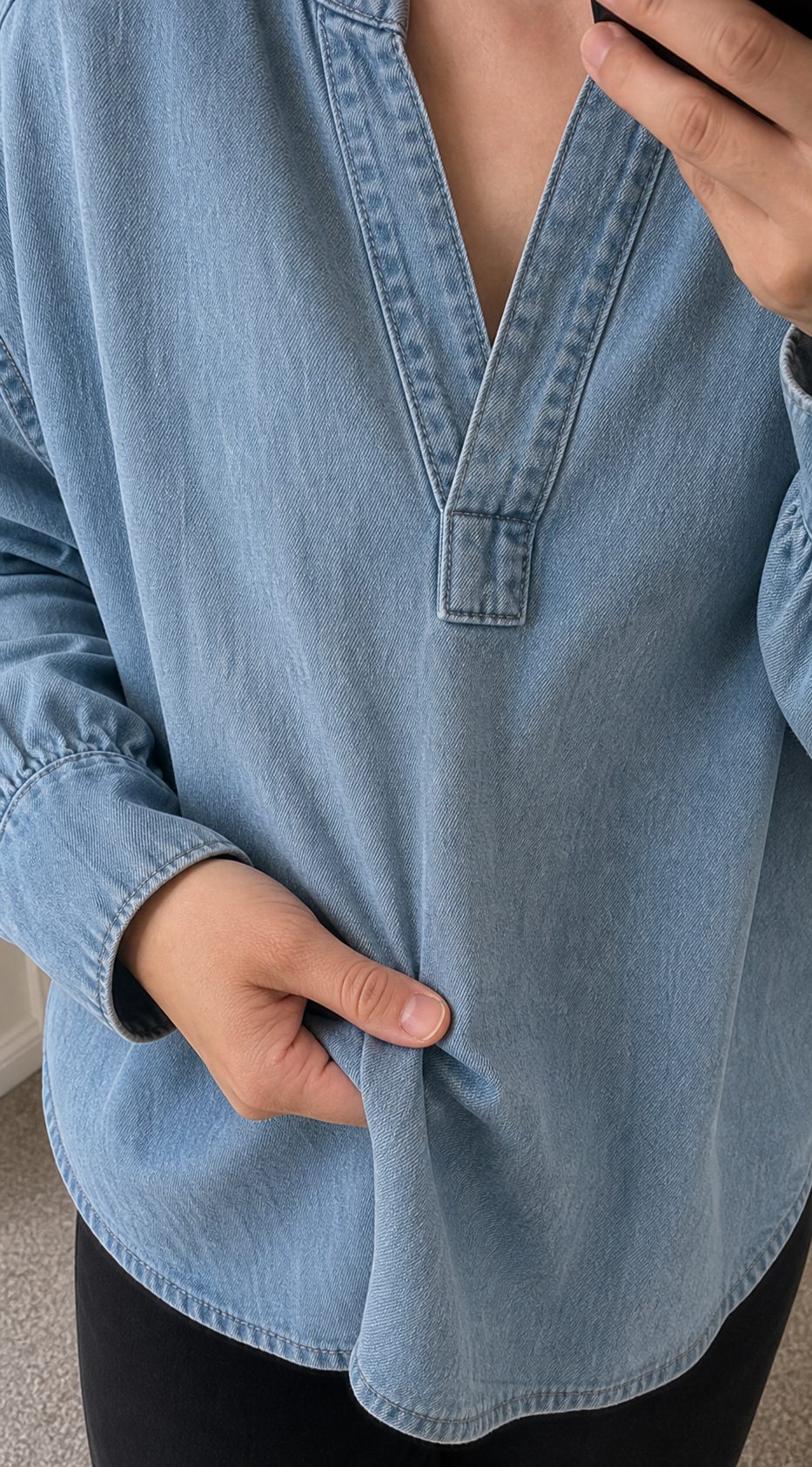 Close product fabric detail fit reference