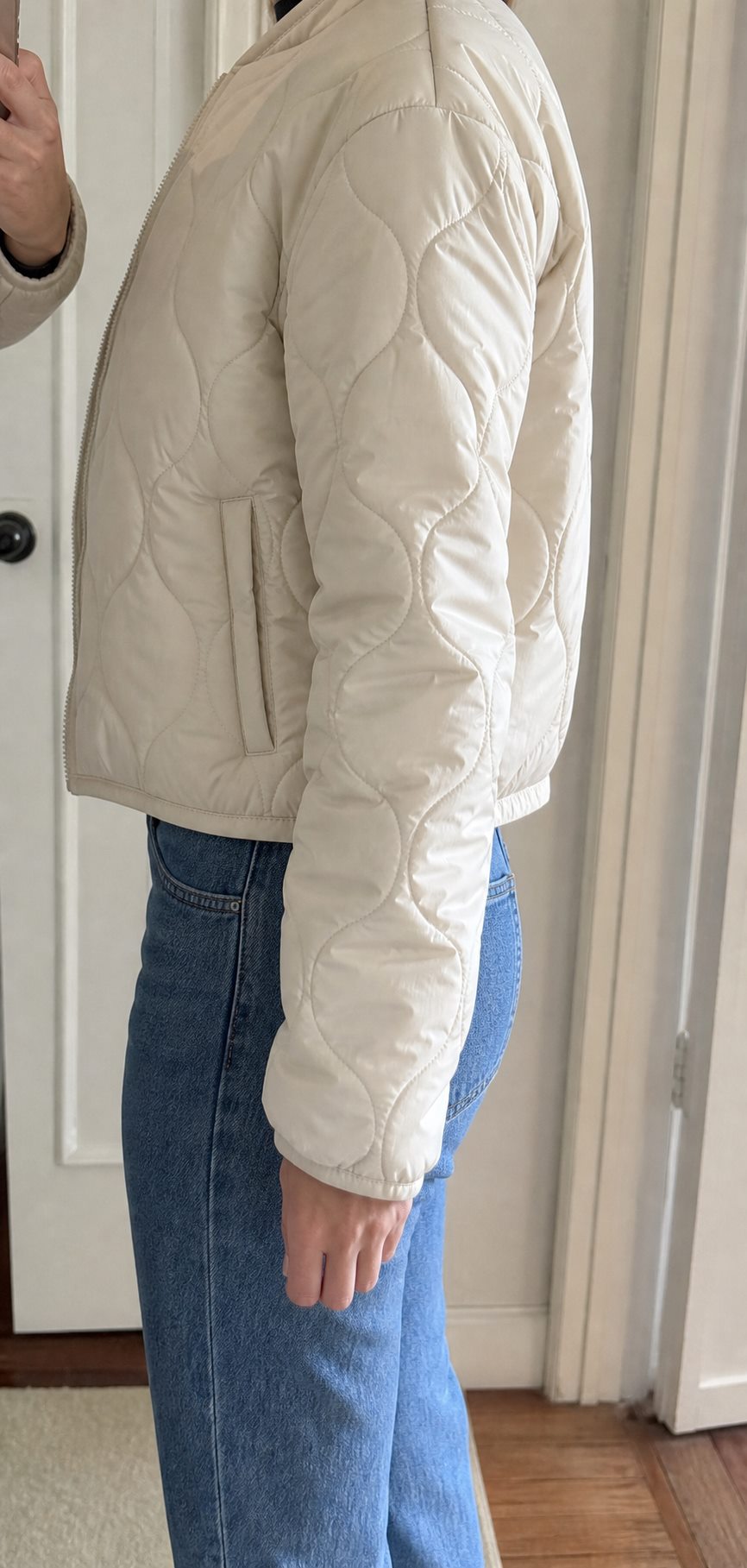 Close product fabric detail fit reference