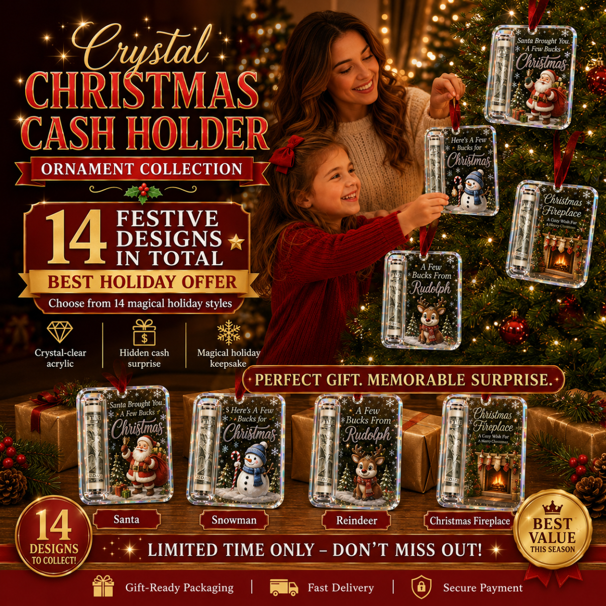 🔥LAST MONTH 50% OFF🎄Christmas Cash Gift Ornament- Make Cash Feel Like A Real Christmas Gift💵