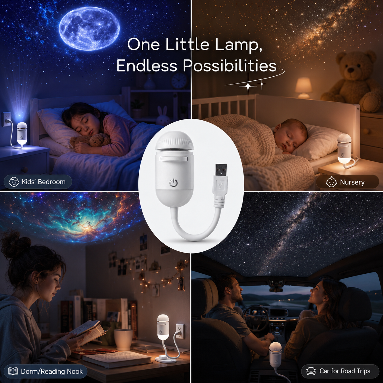 Star projector lamp for many living spaces