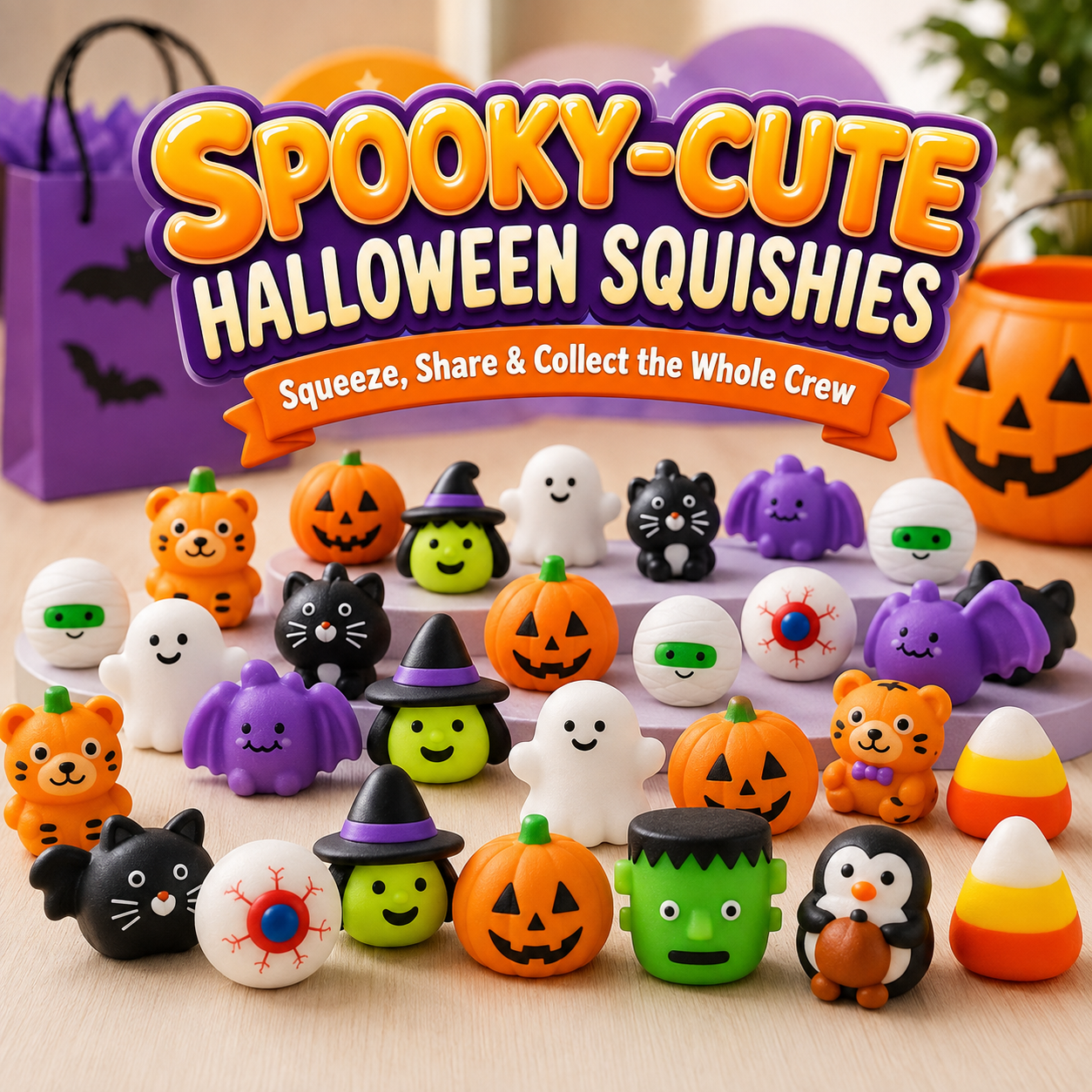 🔥Last Month 50% OFF - 👻🎃 50PCS Halloween Mochi Squishy Toys🦇