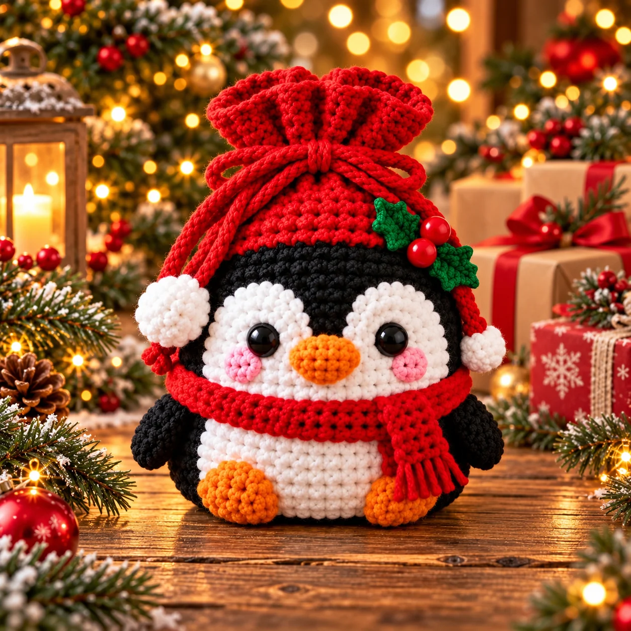 🎄 Christmas Crochet Character Gift Pouch | Reusable Drawstring Gift Bag — 12 Festive Designs