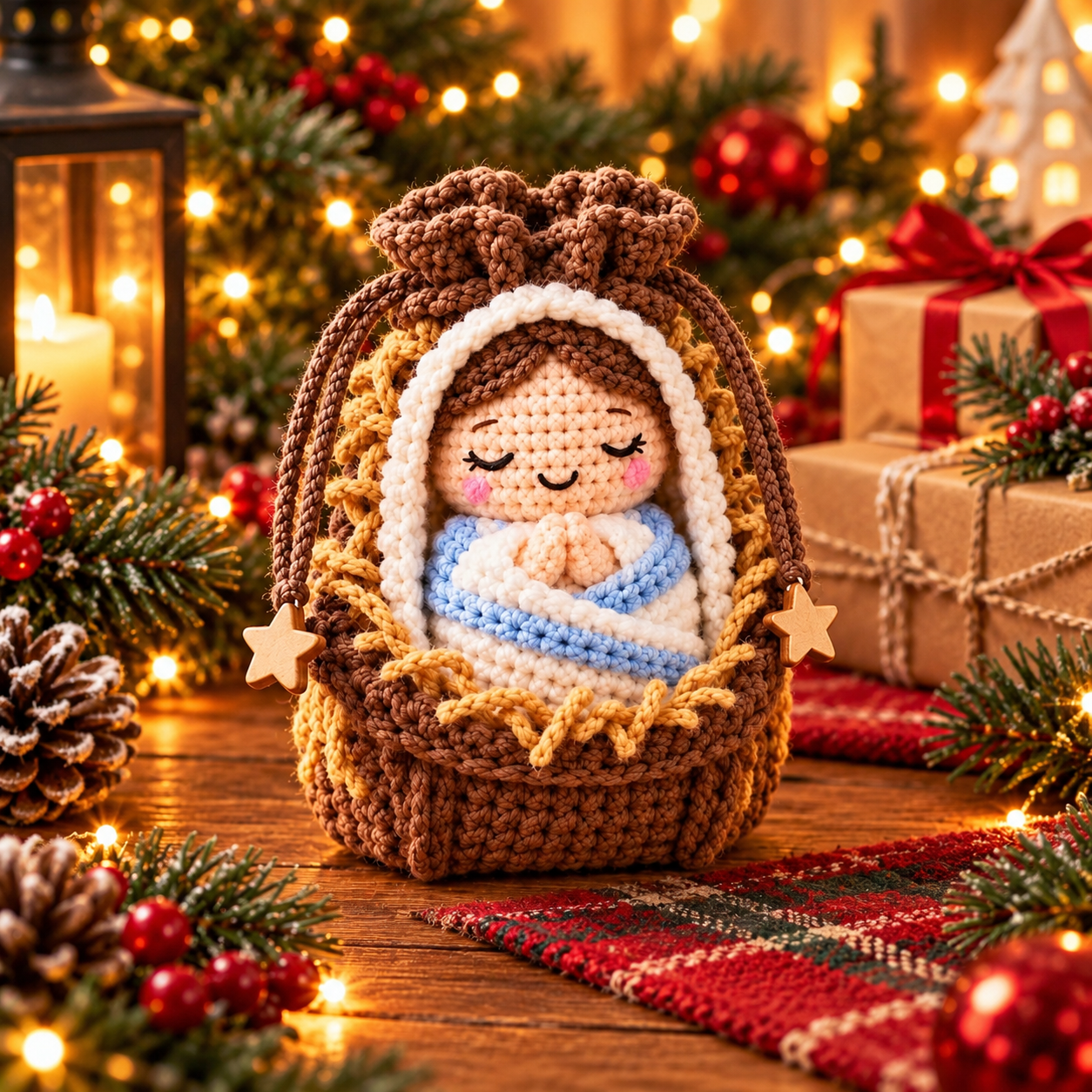 🎄 Christmas Crochet Character Gift Pouch | Reusable Drawstring Gift Bag — 12 Festive Designs