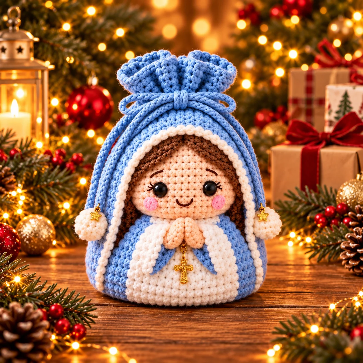 🎄 Christmas Crochet Character Gift Pouch | Reusable Drawstring Gift Bag — 12 Festive Designs