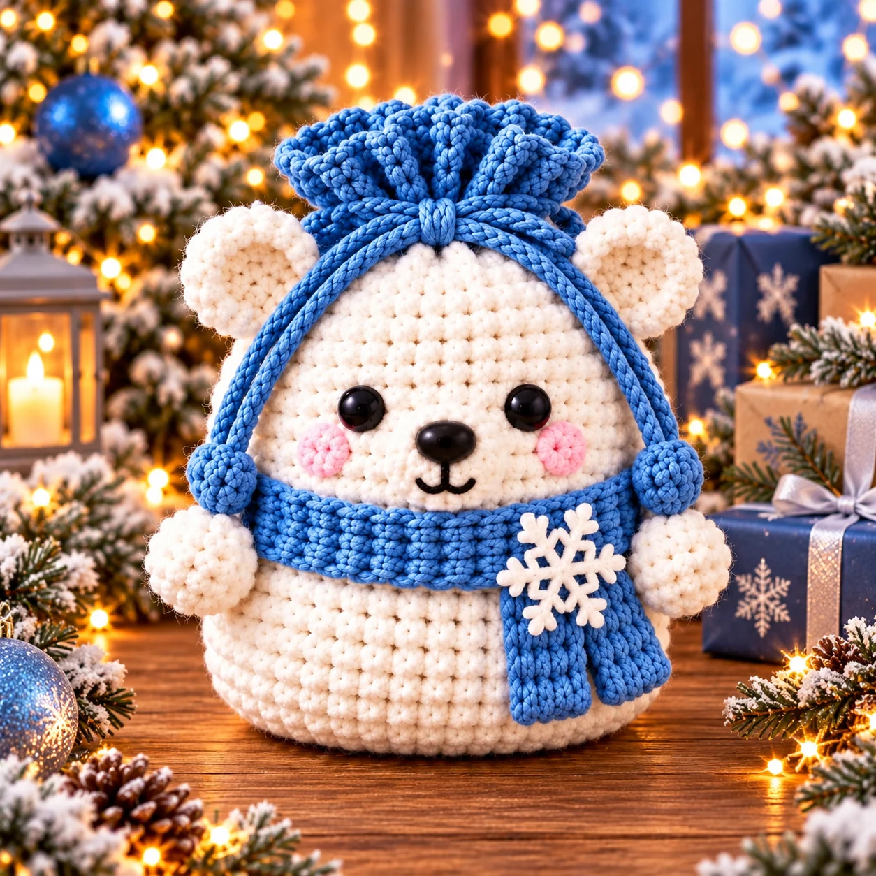 🎄 Christmas Crochet Character Gift Pouch | Reusable Drawstring Gift Bag — 12 Festive Designs