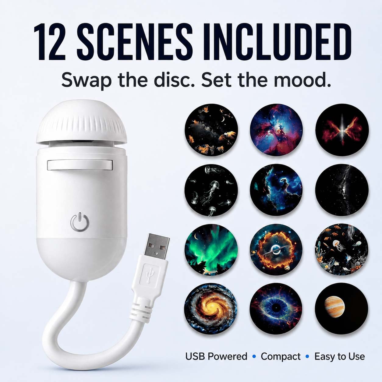 ✨🌙2-in-1 Galaxy Projector & Night Light, 360° Adjustable LED Space Galaxy Lamp, Milky Way Mood Lighting, HD Image Star💡