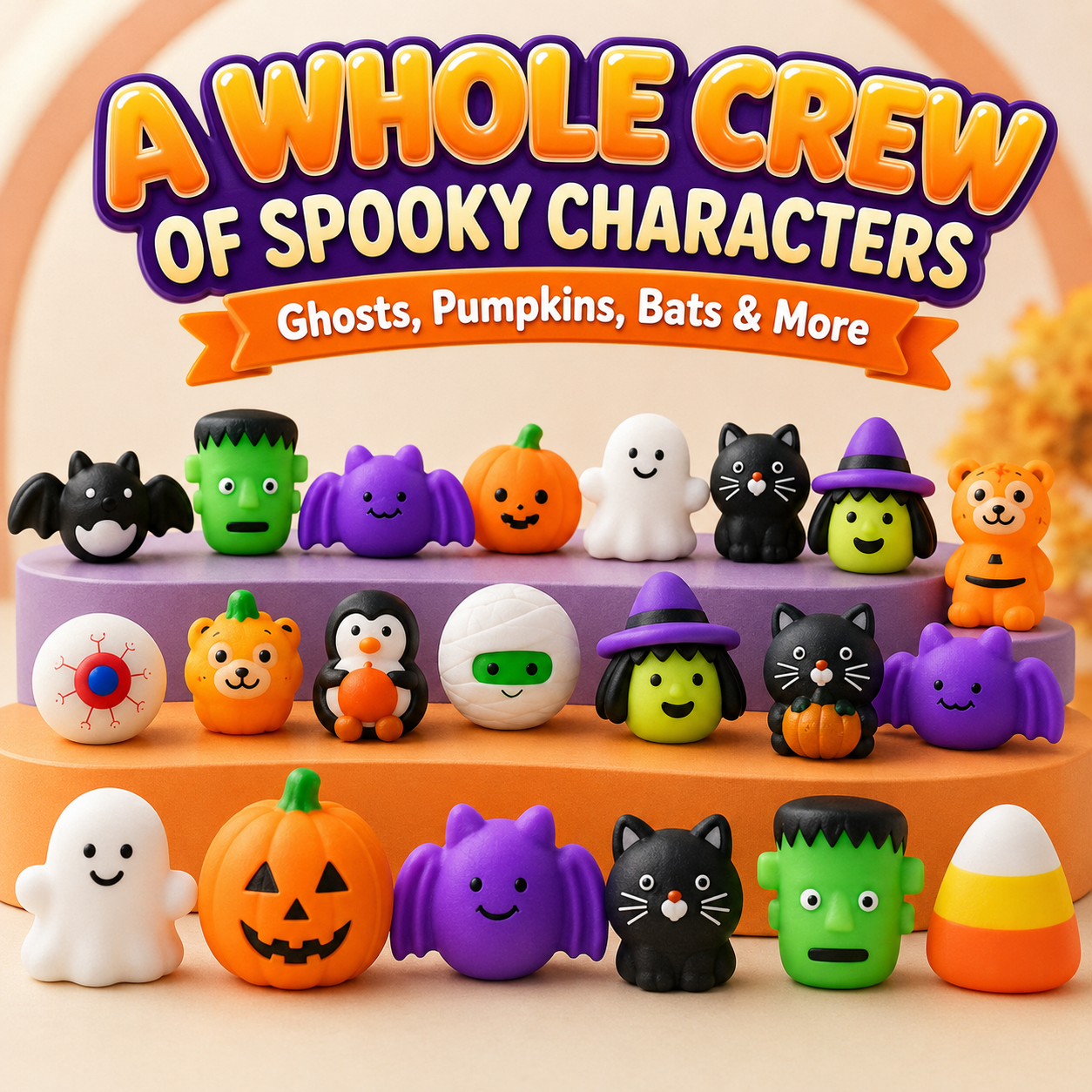 🔥Last Month 50% OFF - 👻🎃 50PCS Halloween Mochi Squishy Toys🦇