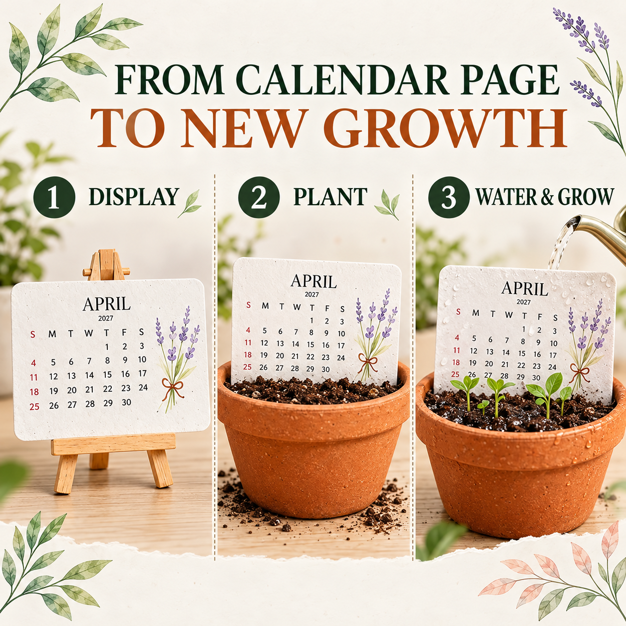 🌱Eco-Friendly Plantable "Timeless" Seed Calendar 2027
