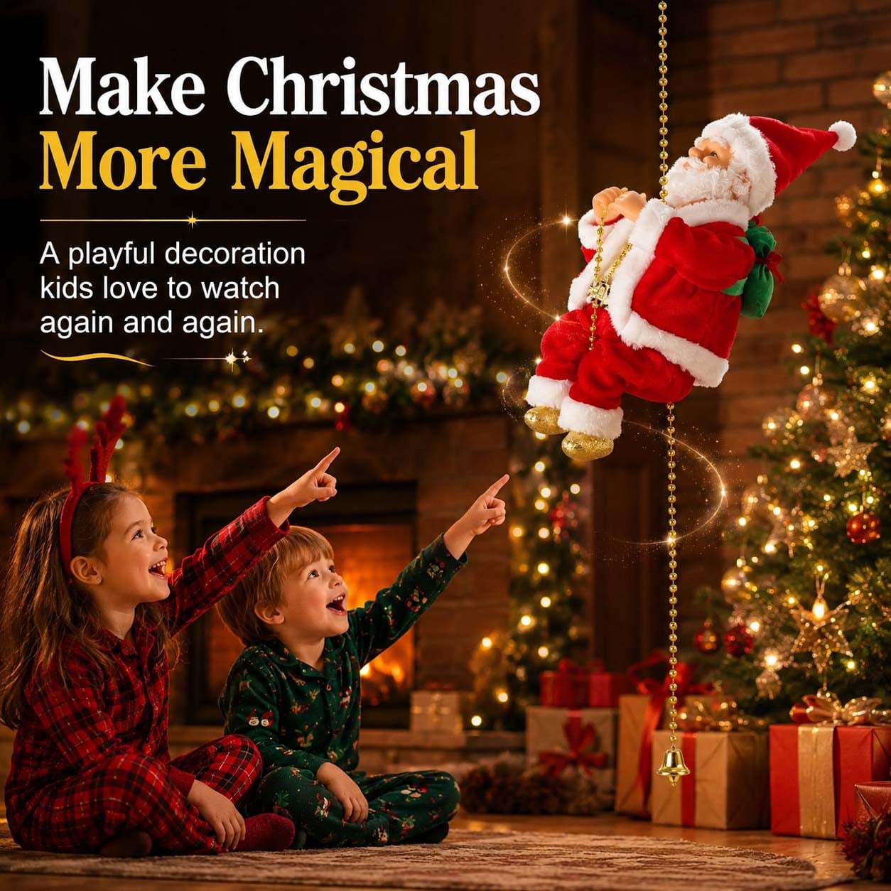 🎅🎄2026 BEST GIFT TO FAMILY Electric Climbing Santa Claus Musical Toys