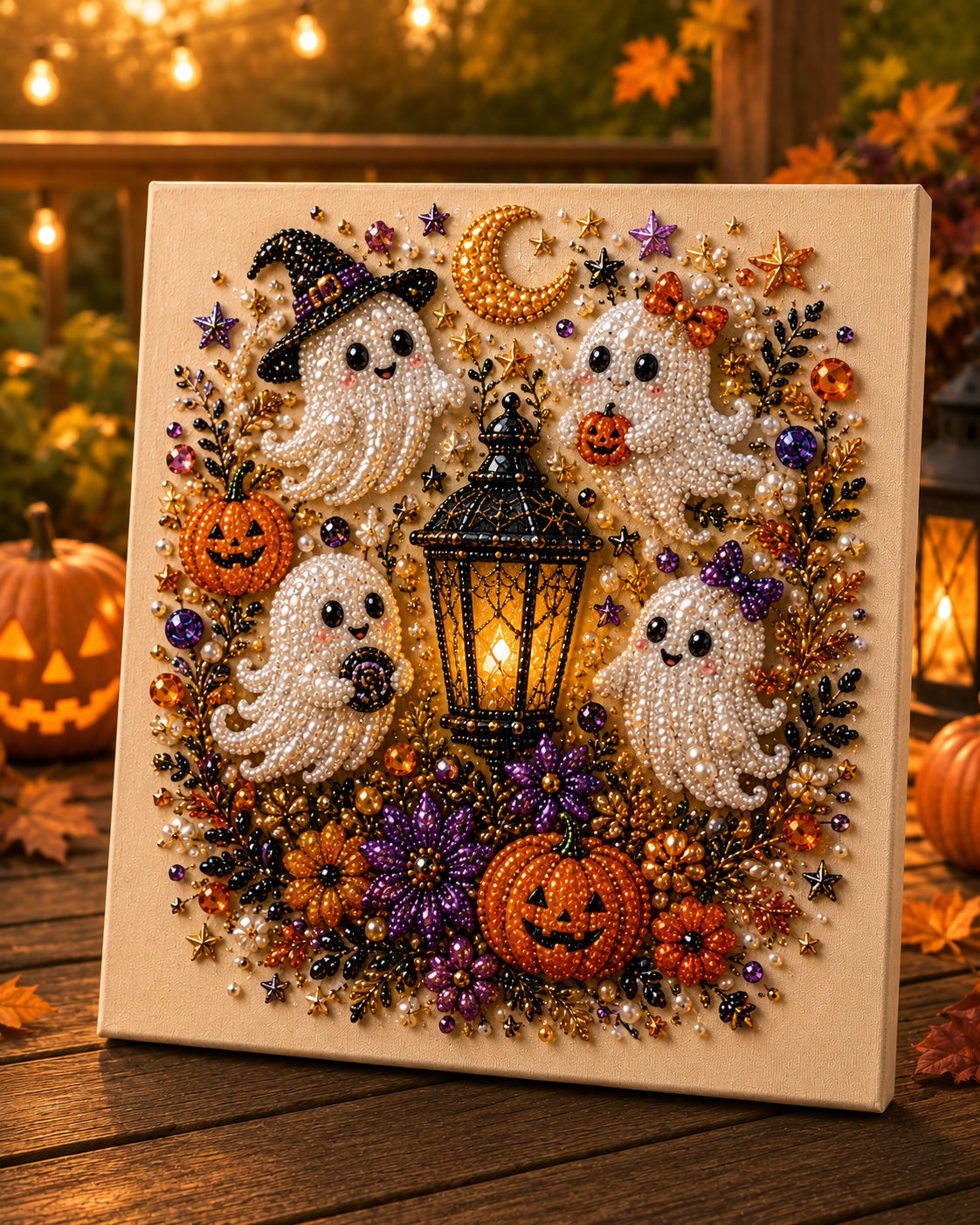 🎃 👻✨ Halloween Pearl Art DIY Kit – Turn Tiny Pearls into Spooky-Cute Magic 🐦‍⬛🩻✨