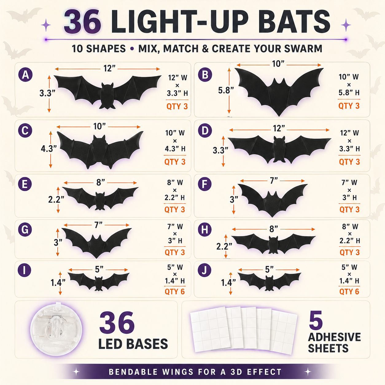 🦇 ⚡Last Months,50% Off Glowing Bat Wall Decor🔥🔥🔥