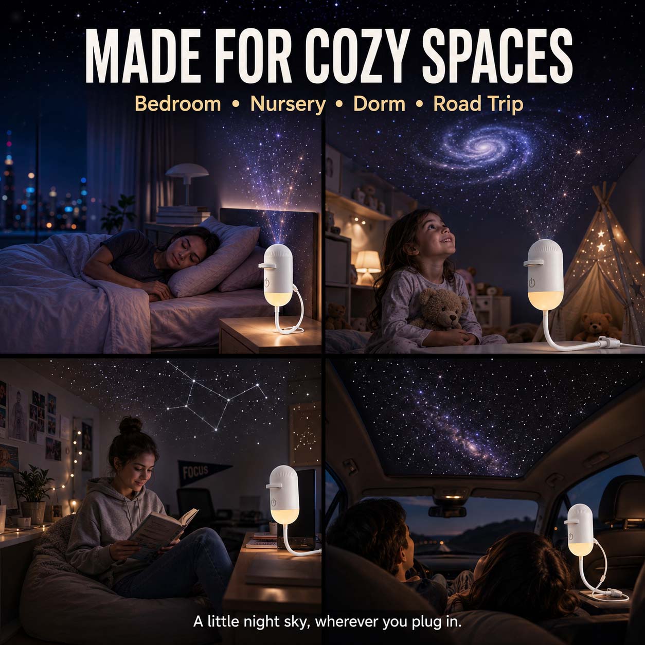 ✨🌙2-in-1 Galaxy Projector & Night Light, 360° Adjustable LED Space Galaxy Lamp, Milky Way Mood Lighting, HD Image Star💡