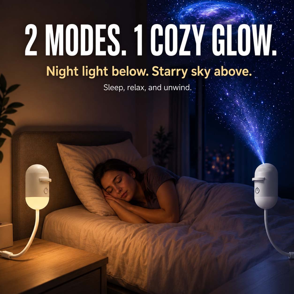 ✨🌙2-in-1 Galaxy Projector & Night Light, 360° Adjustable LED Space Galaxy Lamp, Milky Way Mood Lighting, HD Image Star💡
