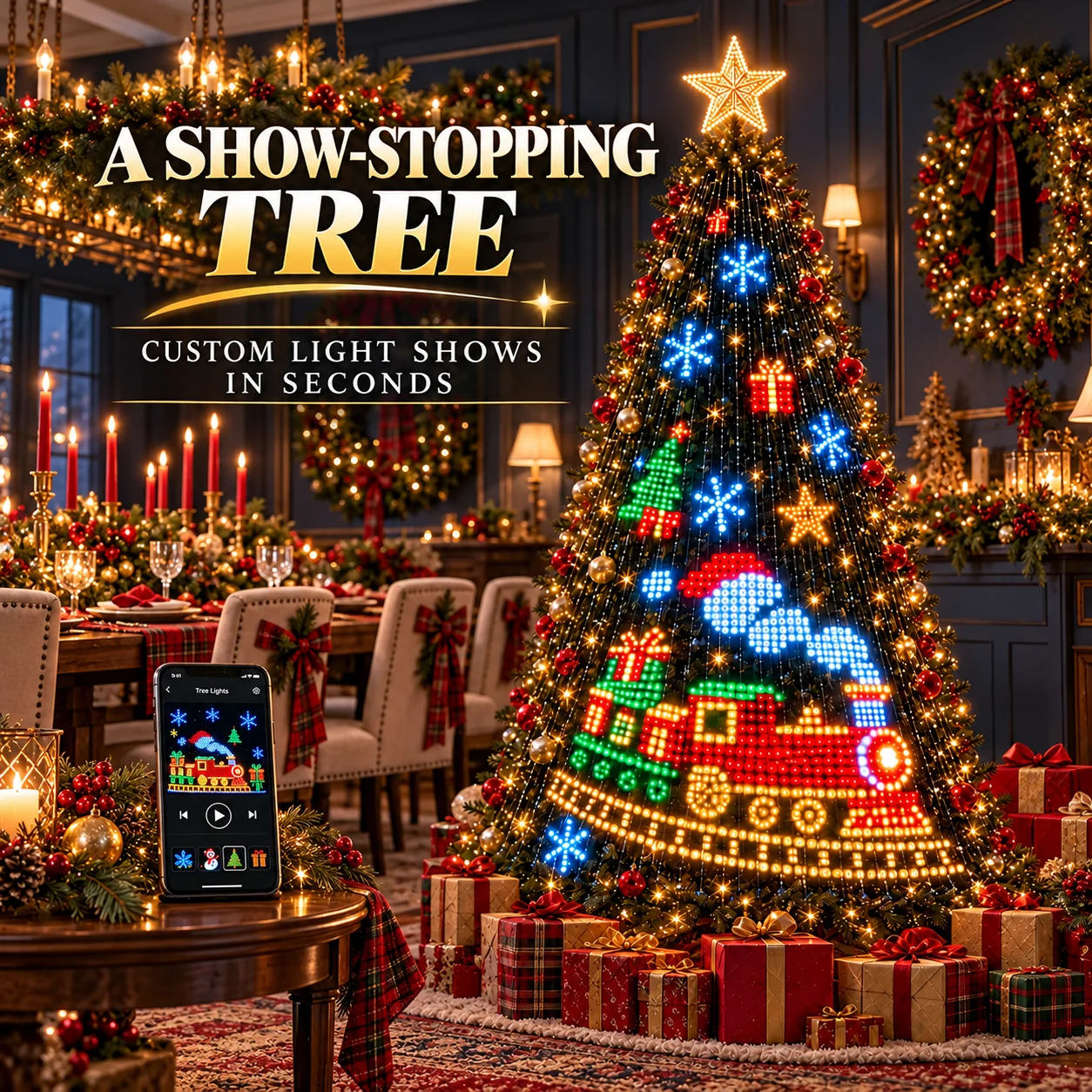 Smart Animated Christmas Tree Lights | Built-in Timer For Auto On/Off