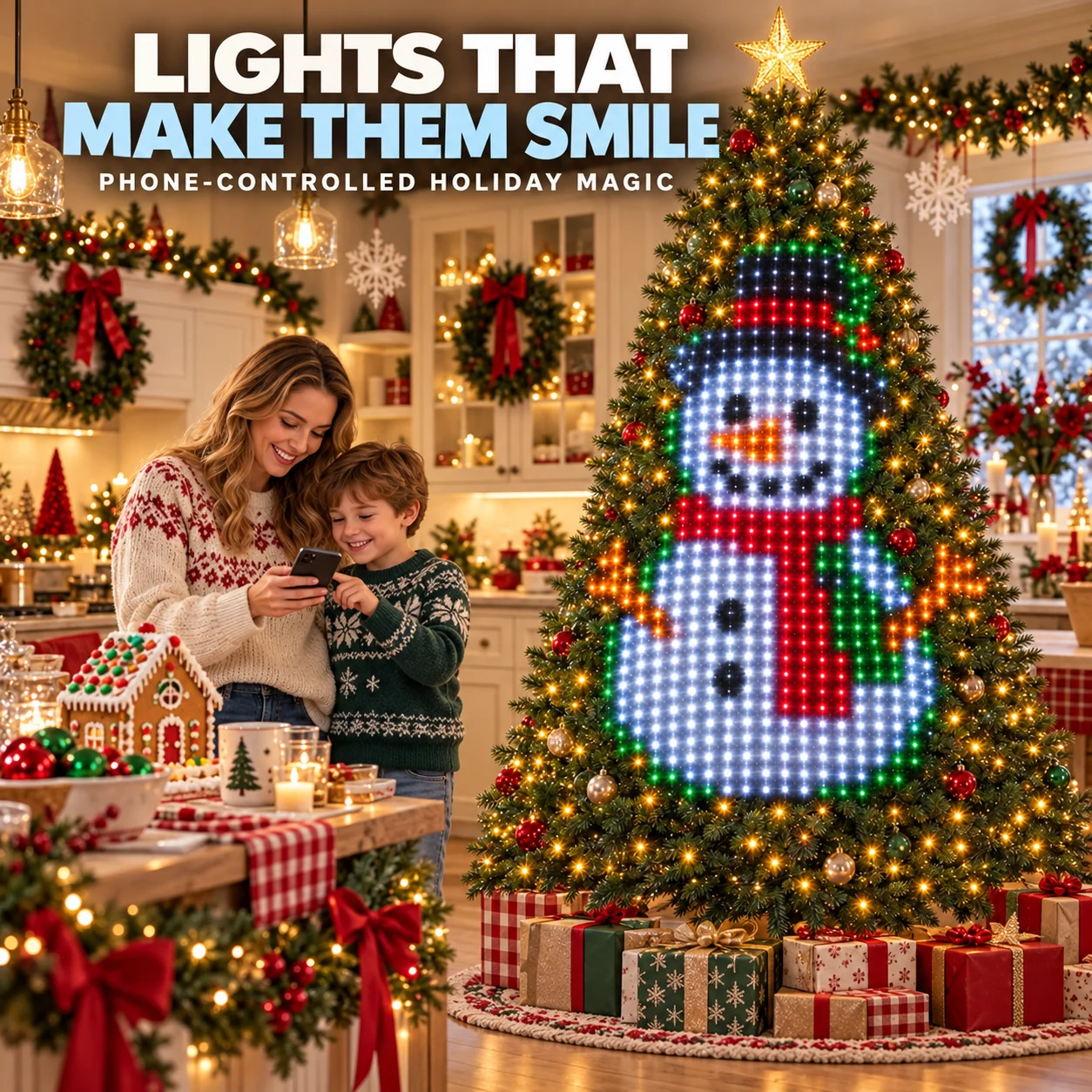 Smart Animated Christmas Tree Lights | Built-in Timer For Auto On/Off
