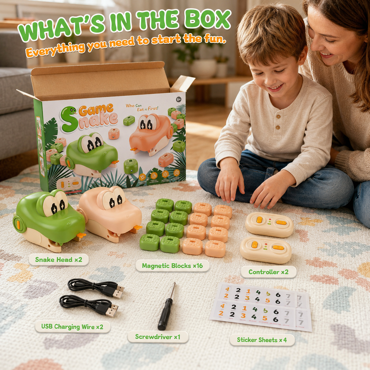 Remote-control snake game box contents