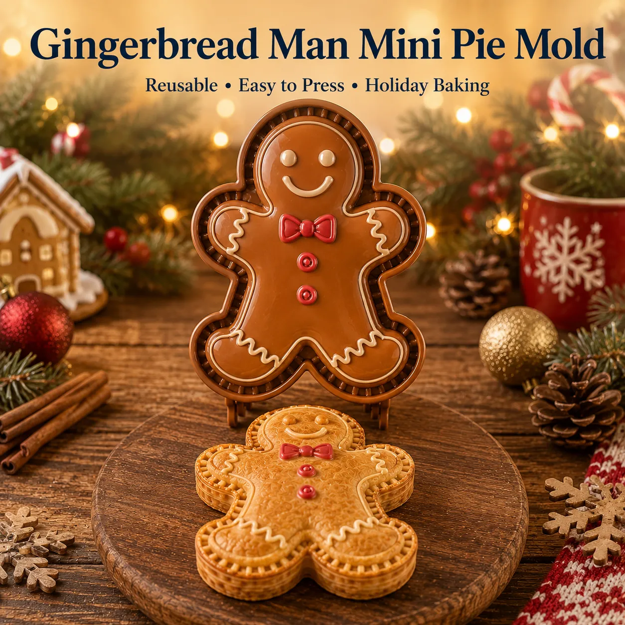 ⏳ Last Day 50% OFF – 🎄16-Design Christmas Mini Pie Mold Collection | Reusable Embossed Molds