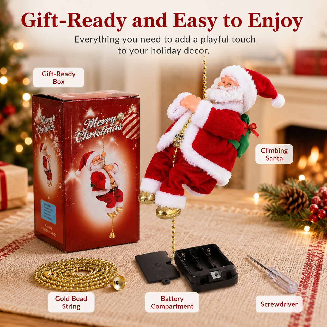 Climbing Santa Christmas gift set
