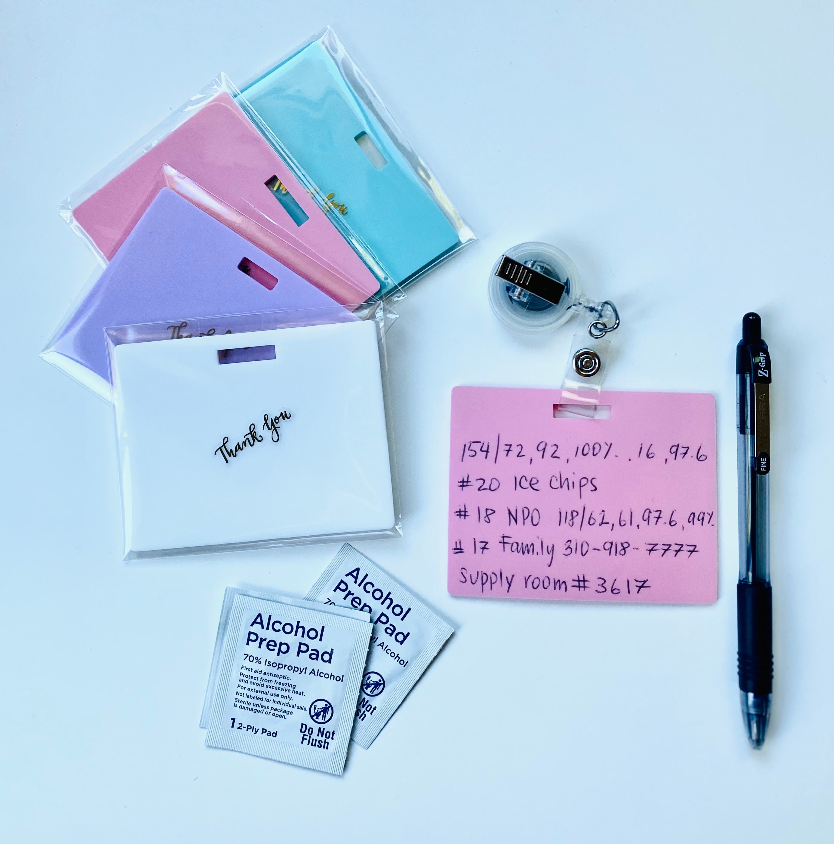 🩺Erasable Badge Sticky Notes | Dual-Side Writable, Fade-Proof & No Blur (🖊Write. Wipe. Repeat.) 🎁Free Badge Clip Included📋