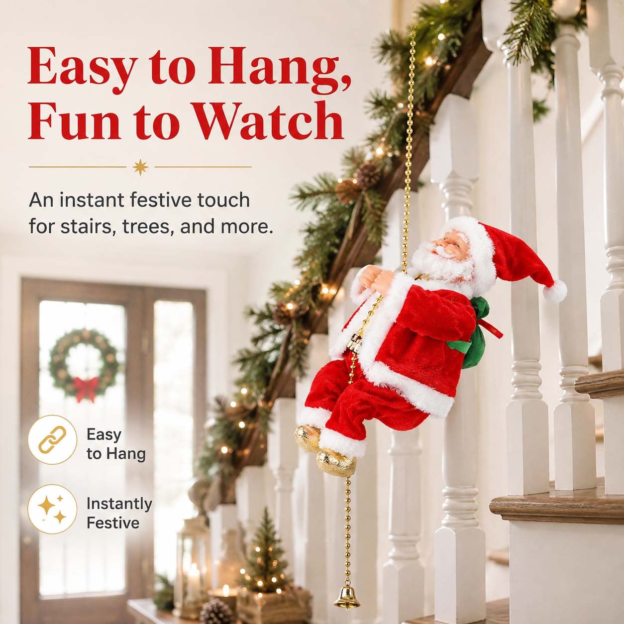 🎅🎄2026 BEST GIFT TO FAMILY Electric Climbing Santa Claus Musical Toys