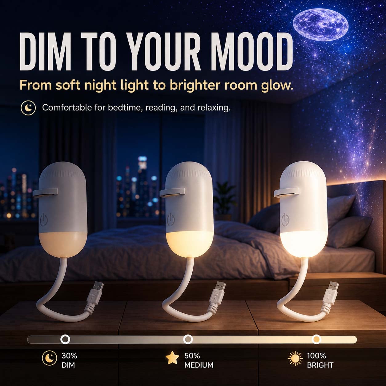 ✨🌙2-in-1 Galaxy Projector & Night Light, 360° Adjustable LED Space Galaxy Lamp, Milky Way Mood Lighting, HD Image Star💡