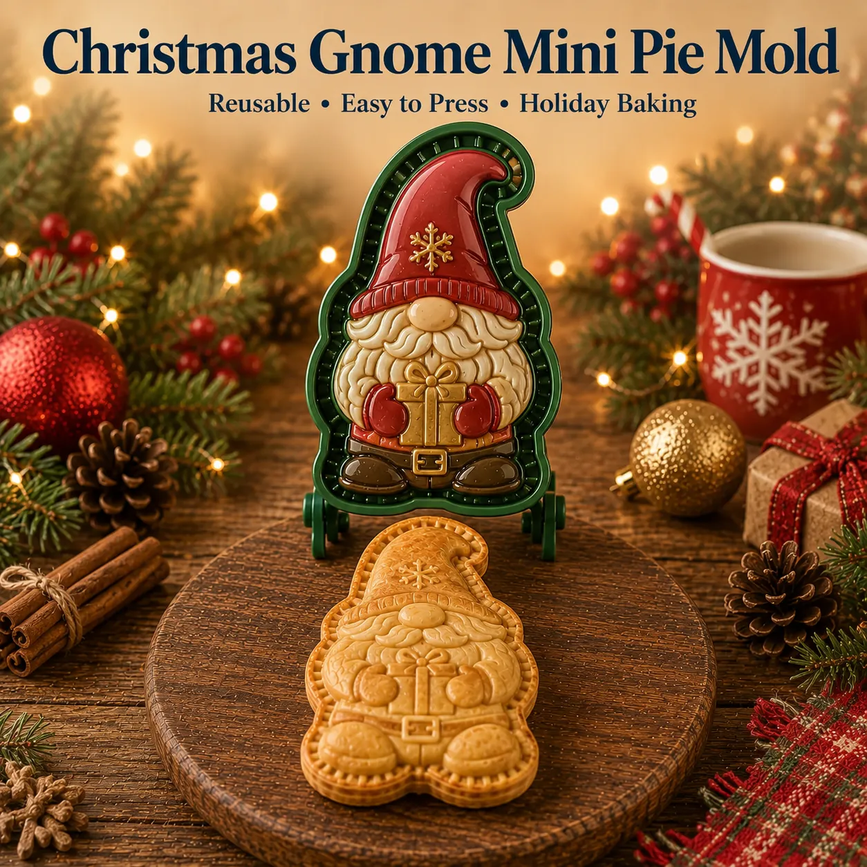 ⏳ Last Day 50% OFF – 🎄16-Design Christmas Mini Pie Mold Collection | Reusable Embossed Molds