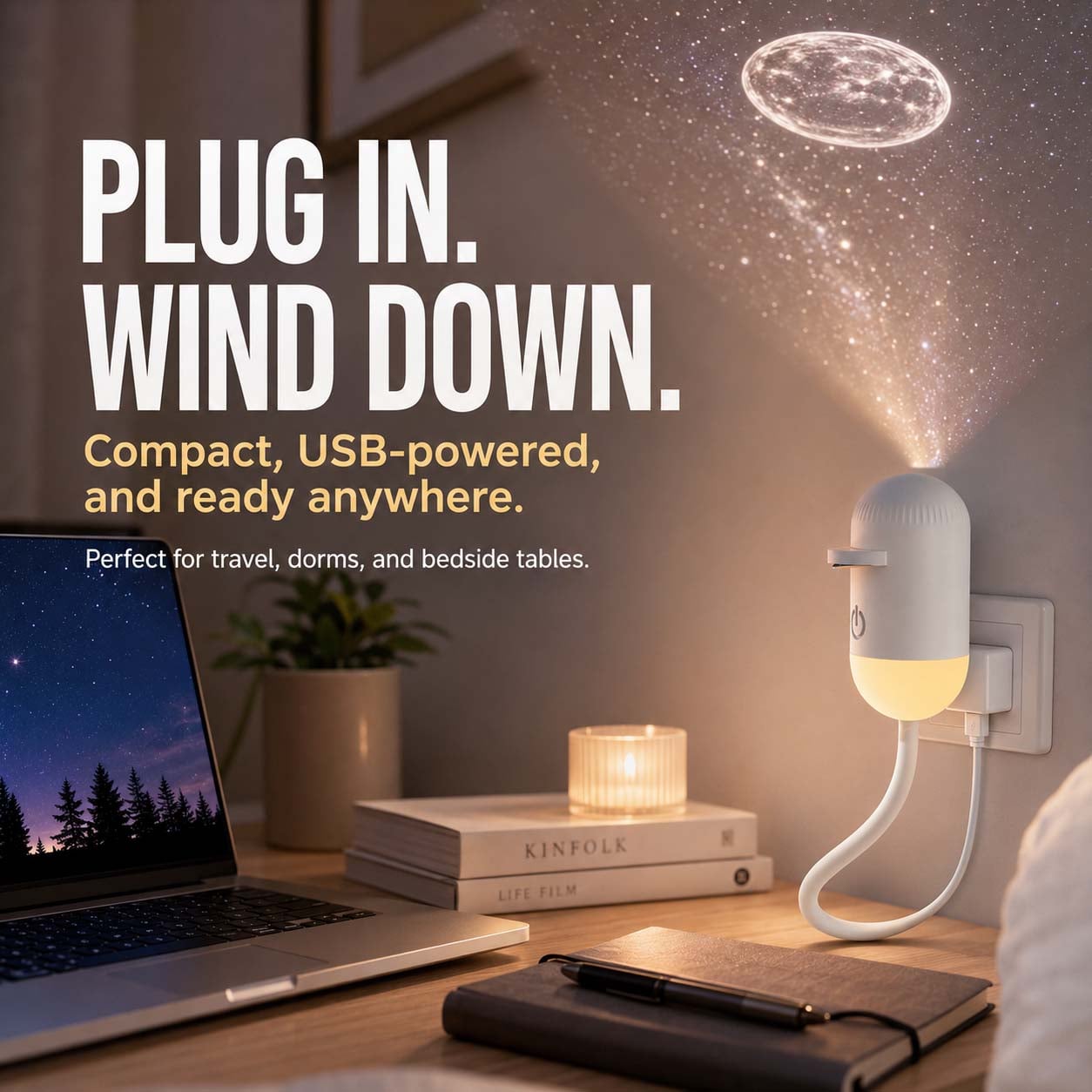 ✨🌙2-in-1 Galaxy Projector & Night Light, 360° Adjustable LED Space Galaxy Lamp, Milky Way Mood Lighting, HD Image Star💡