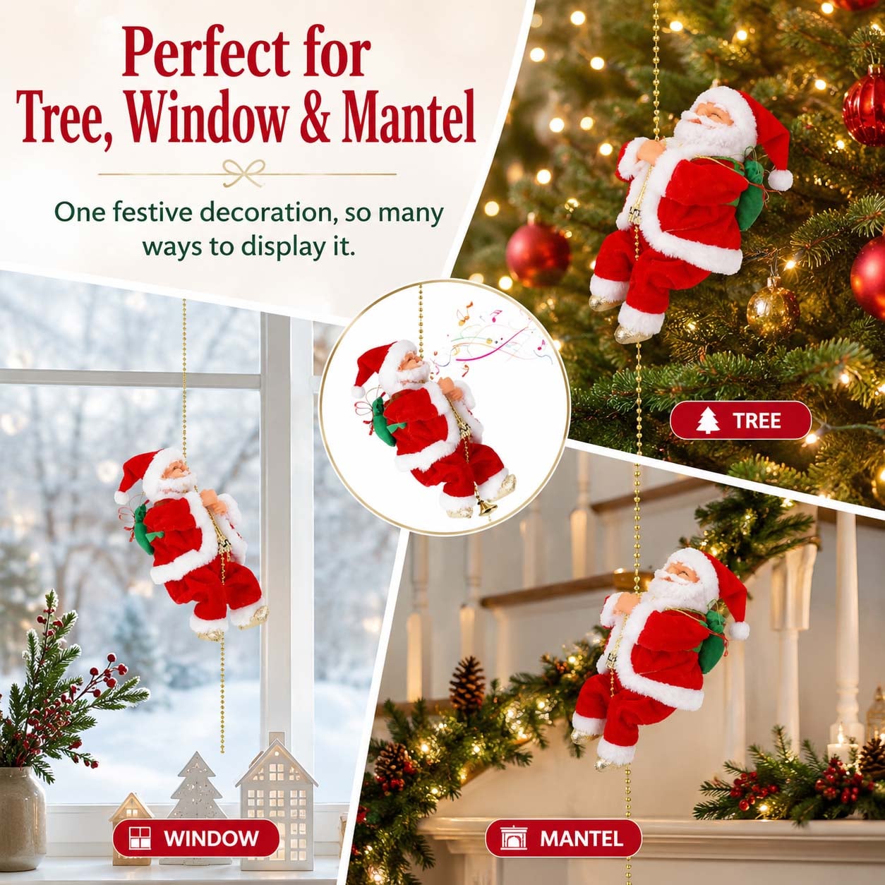 🎅🎄2026 BEST GIFT TO FAMILY Electric Climbing Santa Claus Musical Toys