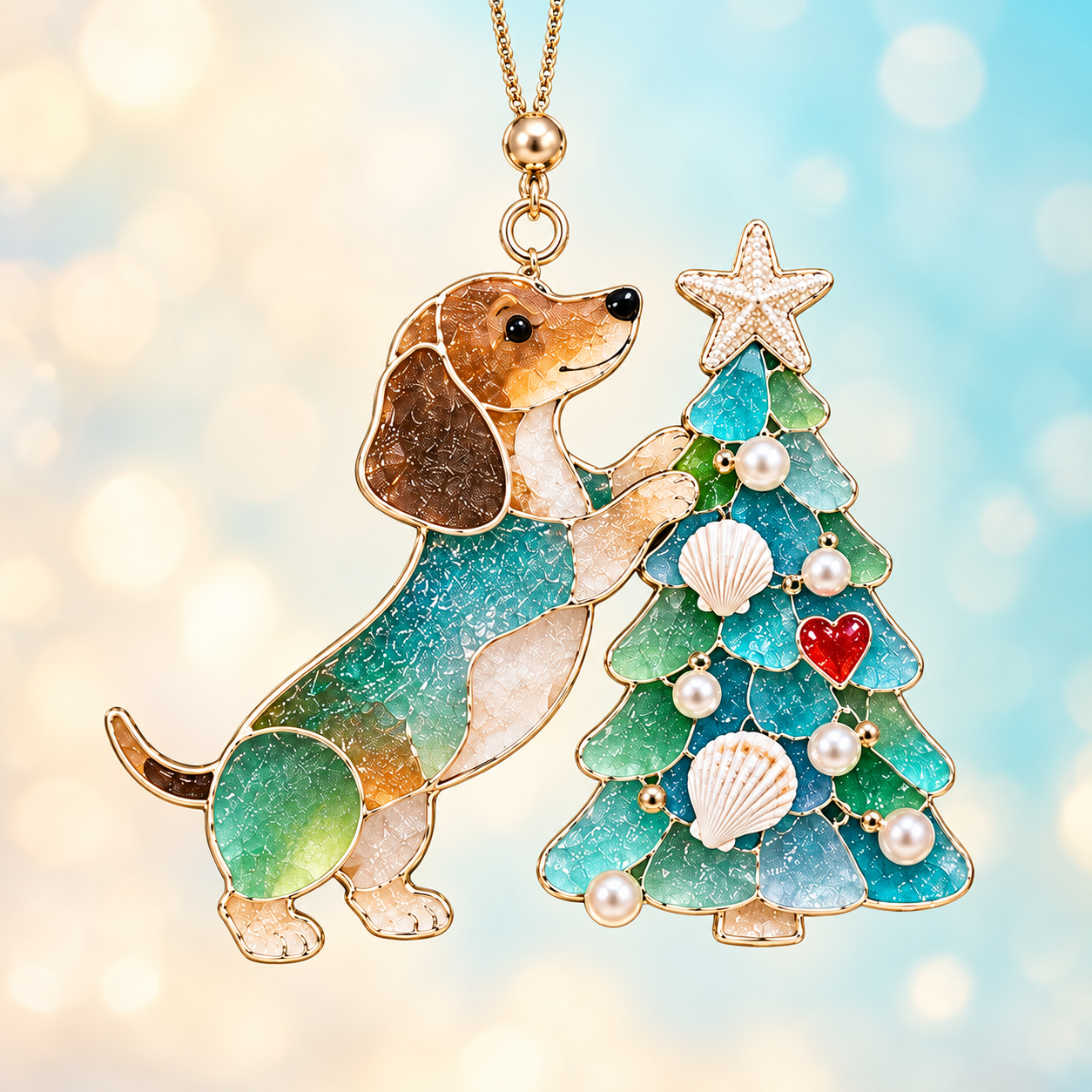 🐶🌊 Coastal Dachshund Christmas Ornaments | 50% OFF Today Only £6.99