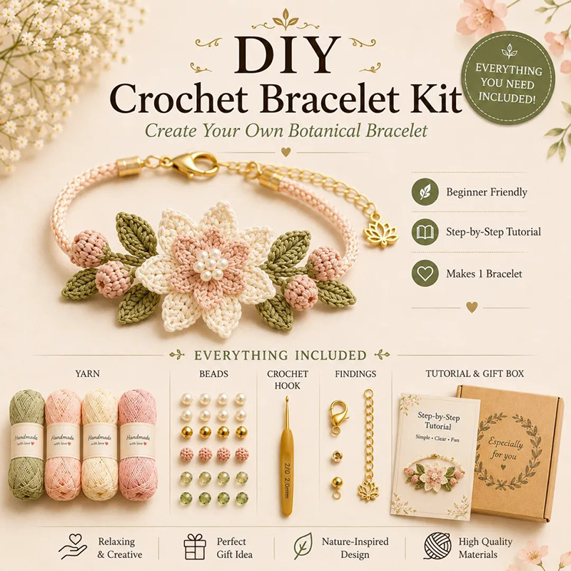 Nature-Inspired DIY Crochet Bracelet Kit (💛Off 50%)