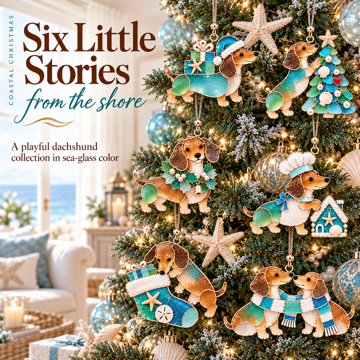 🐶🌊 Coastal Dachshund Christmas Ornaments | 50% OFF Today Only £6.99