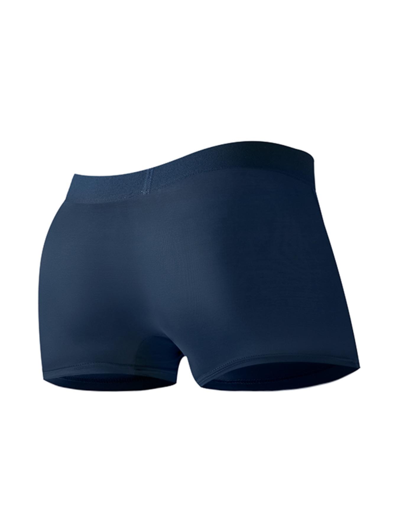 Men's Ice Silk Fabric Underwear Set, 4 Pcs Solid Color Boxer Shorts, Breathable Comfortable Fit Boxers, Ideal for Summer Wear